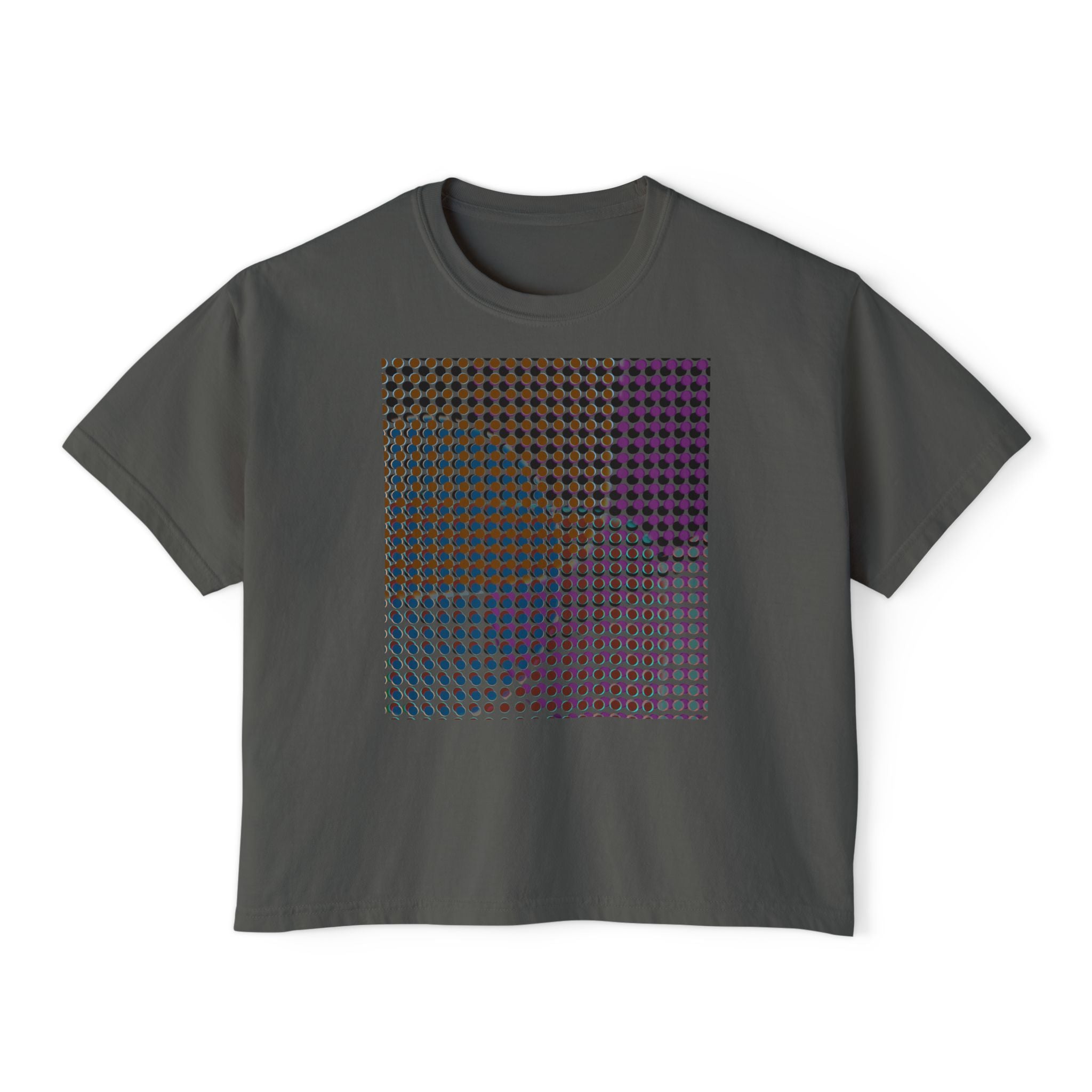 Chic Women's Boxy Tee - Modern Abstract Design