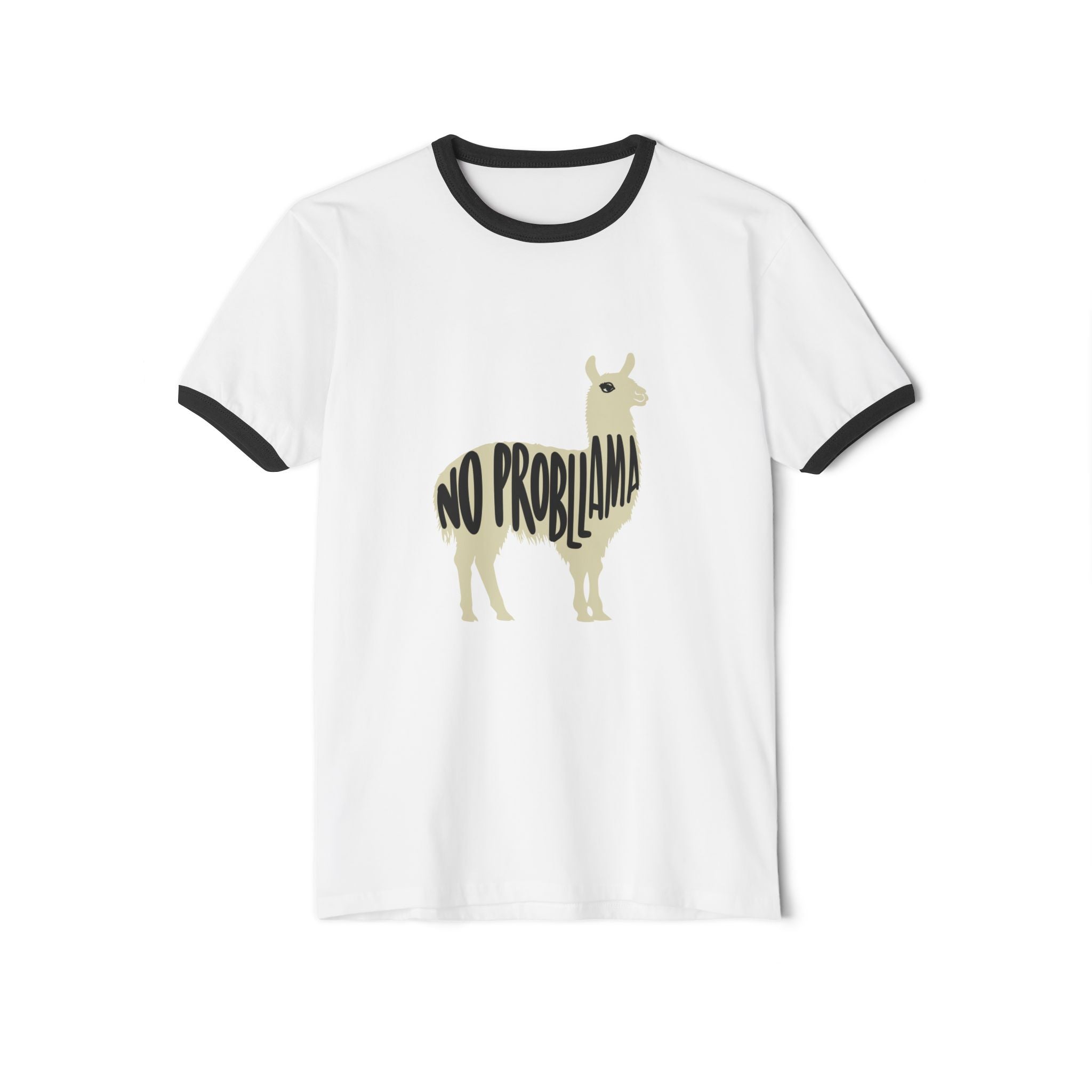 Funny No Problema Llama Unisex Cotton Ringer T-Shirt