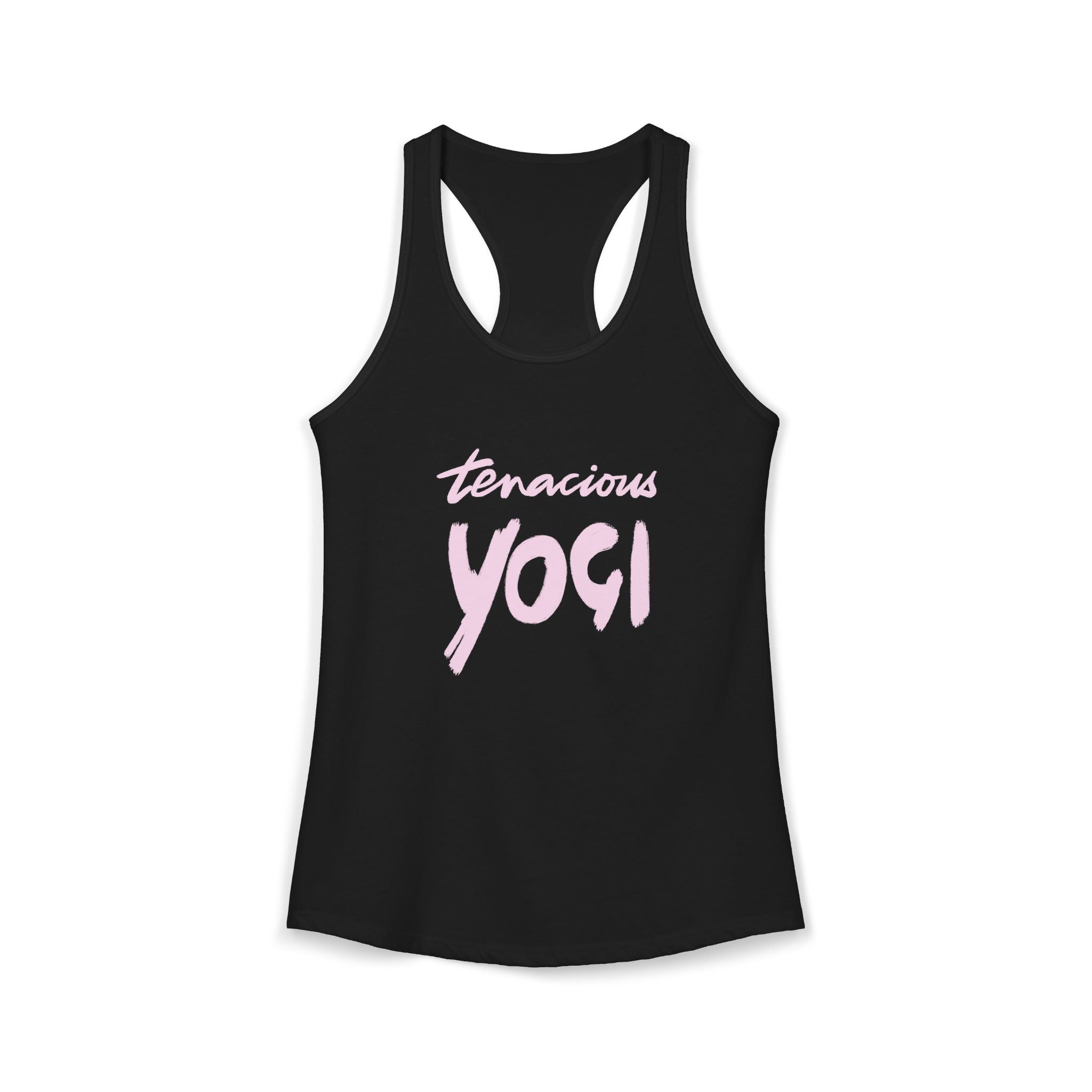Tenacious Yogi Racerback Tank — Handwritten Script Yoga Tribute