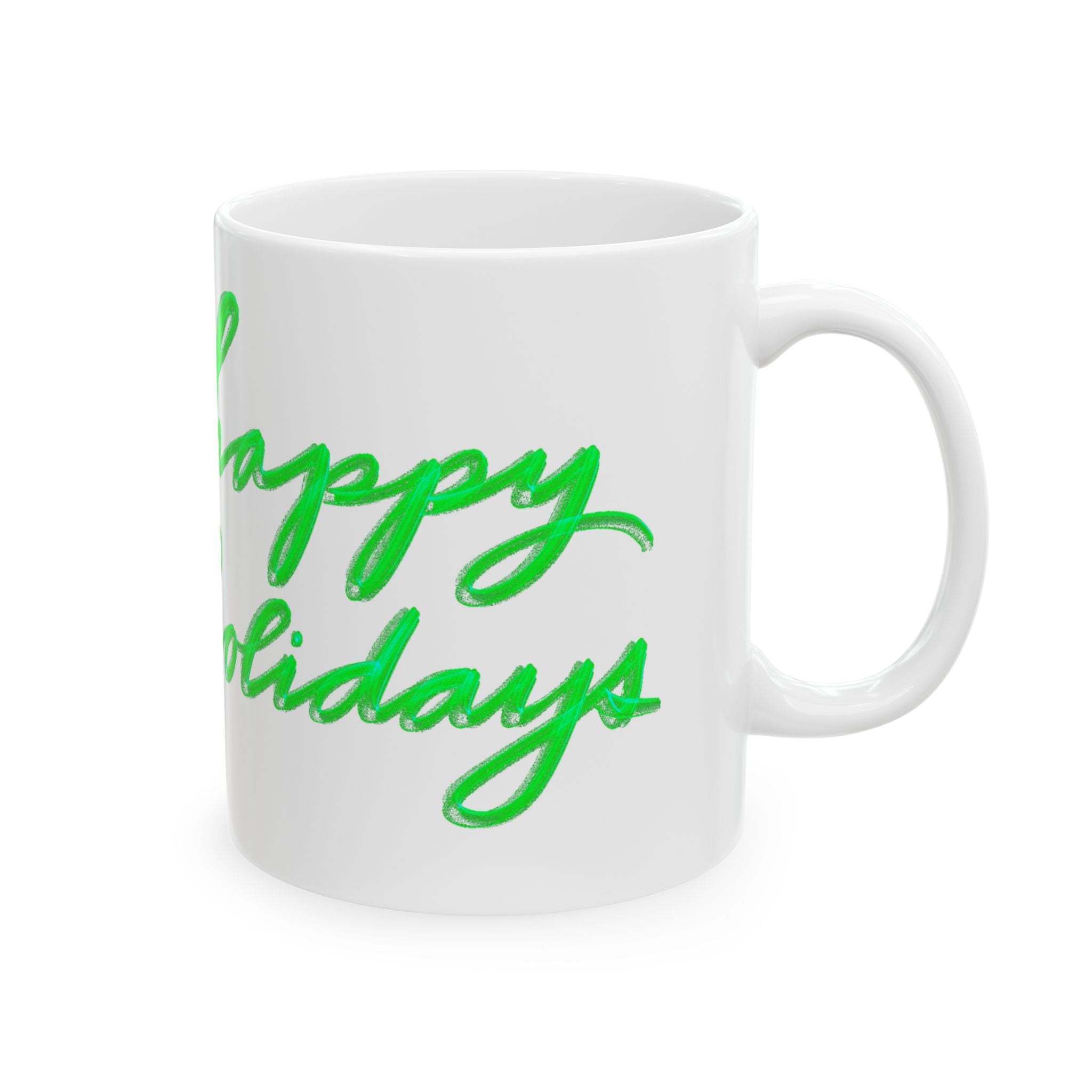 HAPPY HOLIDAYS Ceramic Mug, (11oz)