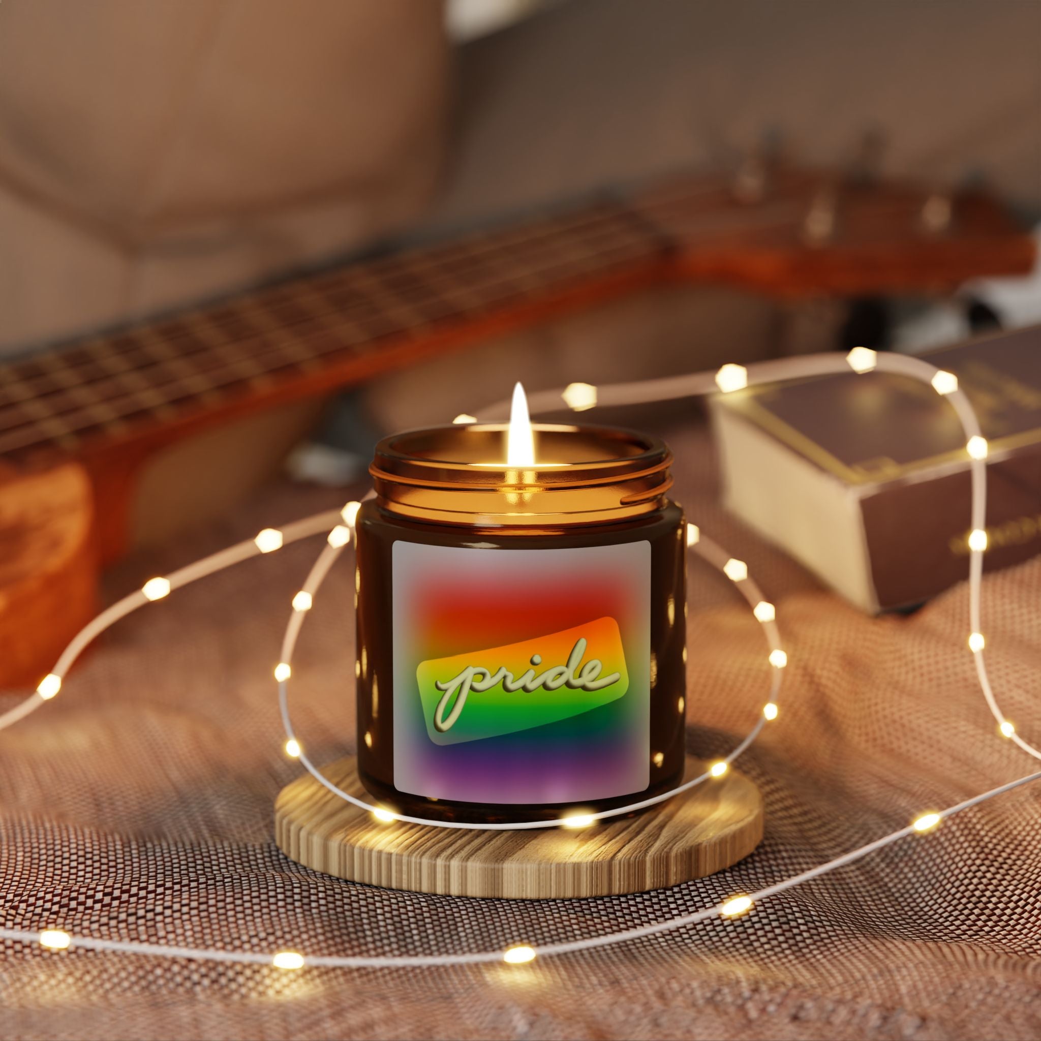 Rainbow Pride Scented Soy Candle | Eco-Friendly Amber Jar | Gift for LGBTQ+ Allies & Celebrations | Home Decor, Relaxation, Aromatherapy