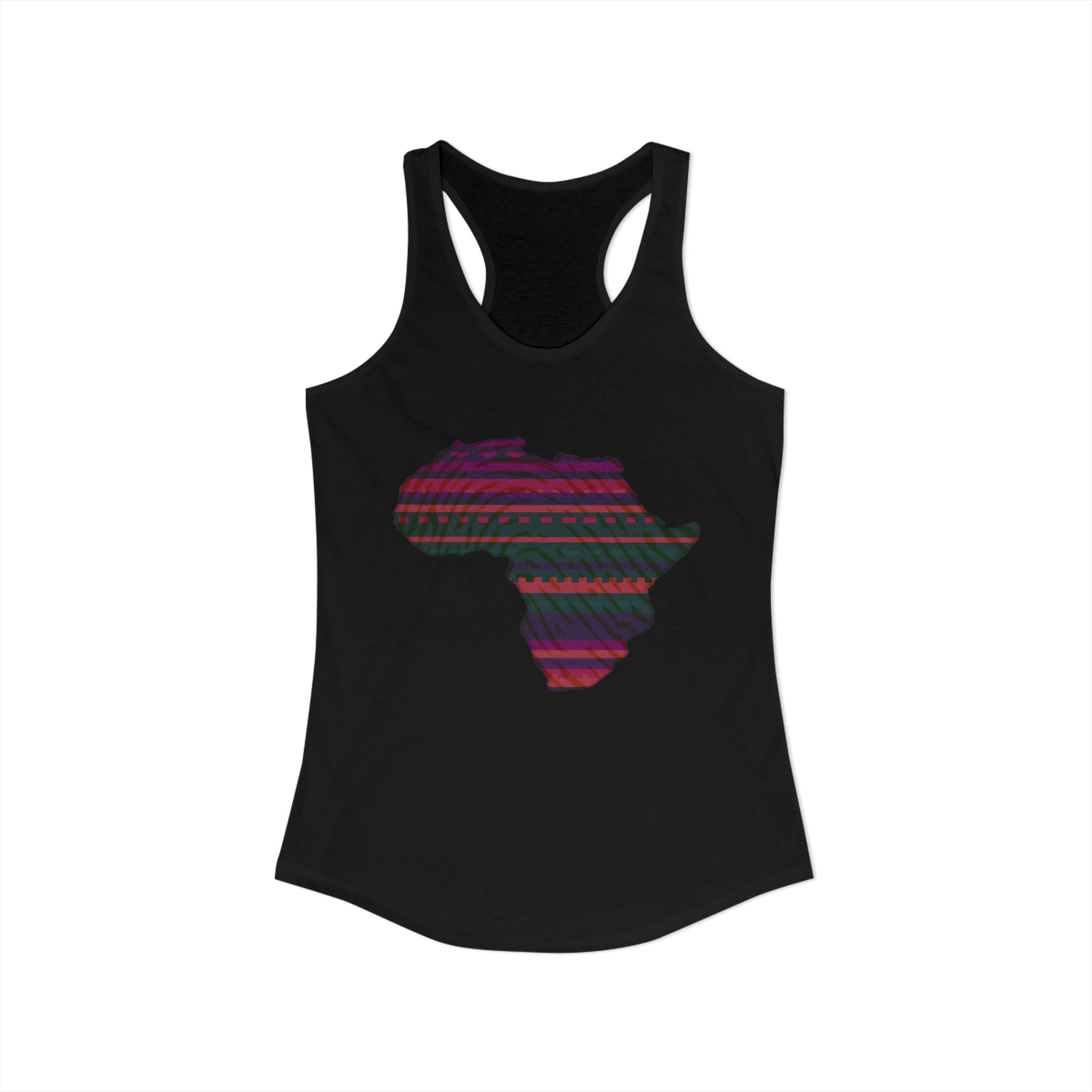 African Kente & Fingerprint Heritage Tank — Black History Racerback