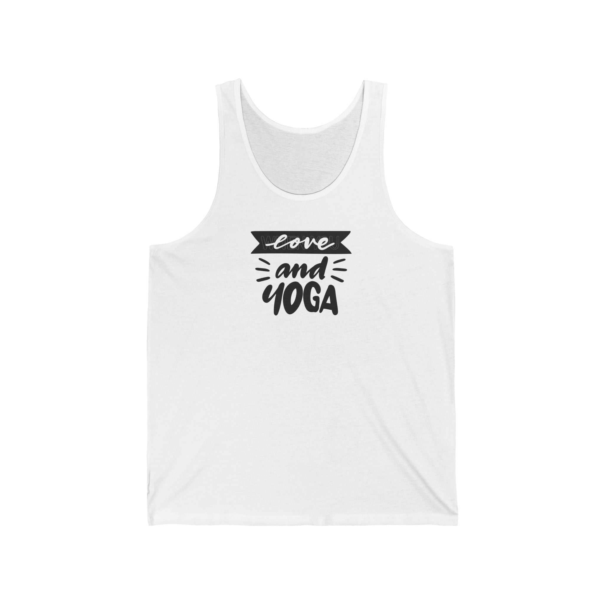 Love and Yoga Unisex Jersey Tank Top - Perfect for Fitness Enthusiasts