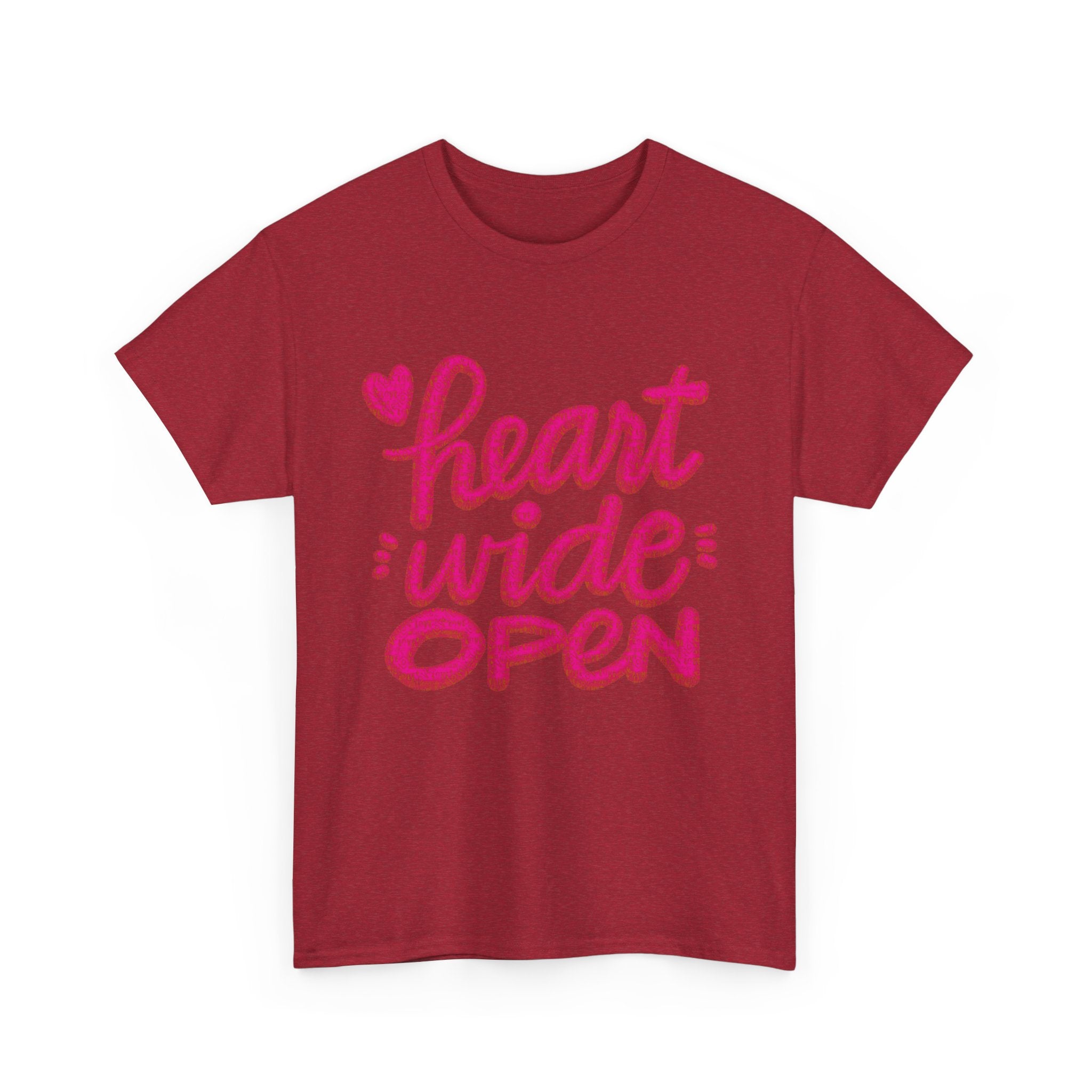 HEART WIDE OPEN - Handwritten Tee Shirt Design by Cecile
