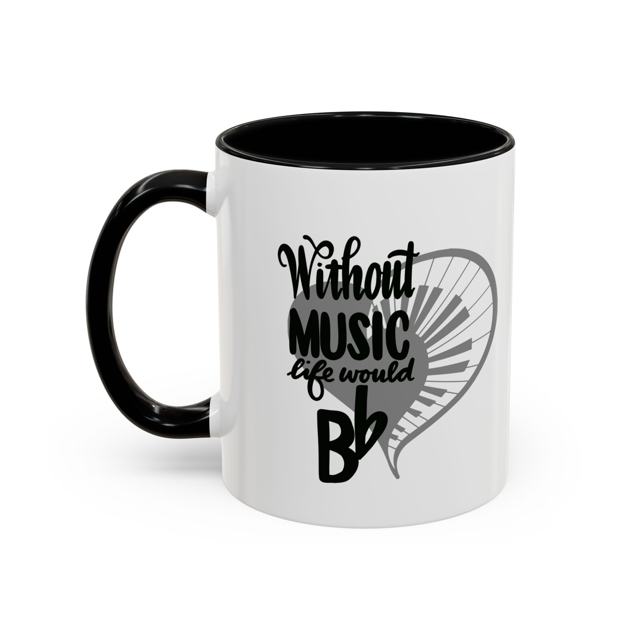 Inspirational Music Accent Coffee Mug - "Without Music Life Would Be Bb" - Perfect for Musicians and Music Lovers