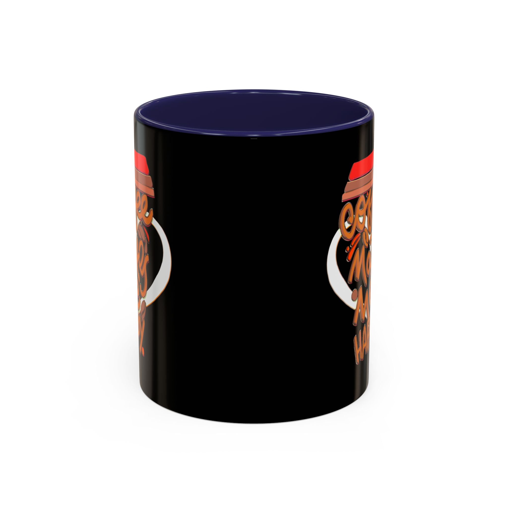 COFFEE MAKES ME HAPPY Hand-Drawn Design Accent Coffee Mug (11oz)
