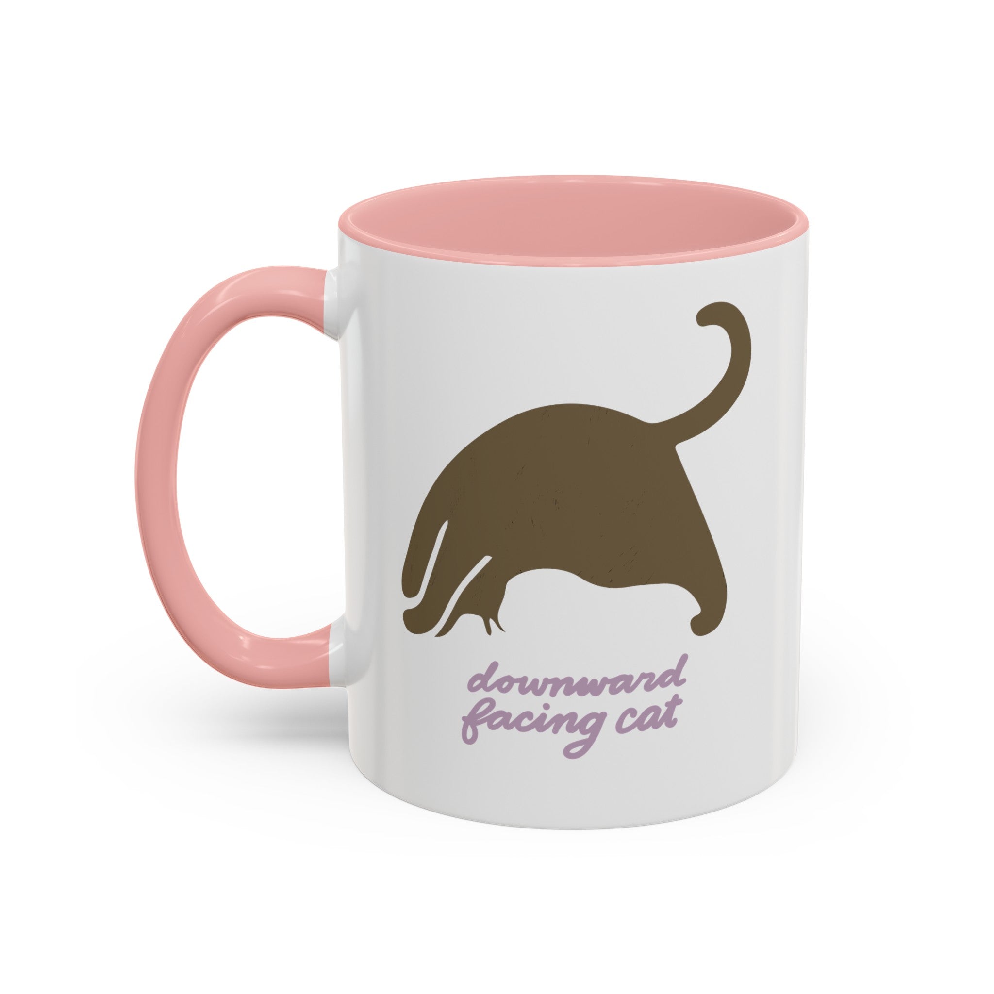 DOWNWARD FACING CAT Accent Coffee Mug (11 oz)