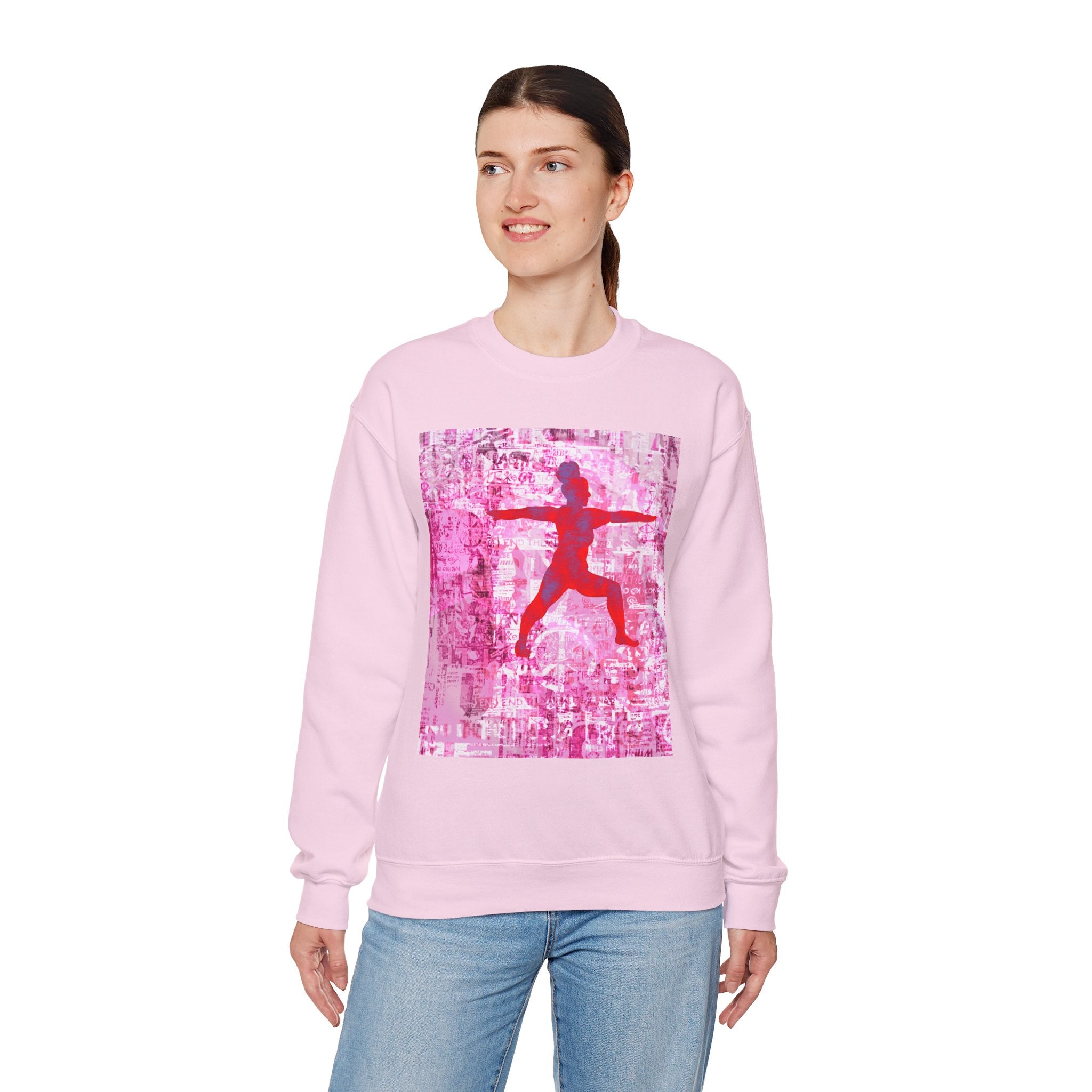 Pink Artistic Unisex Crewneck Sweatshirt – Bold Design for Casual Style