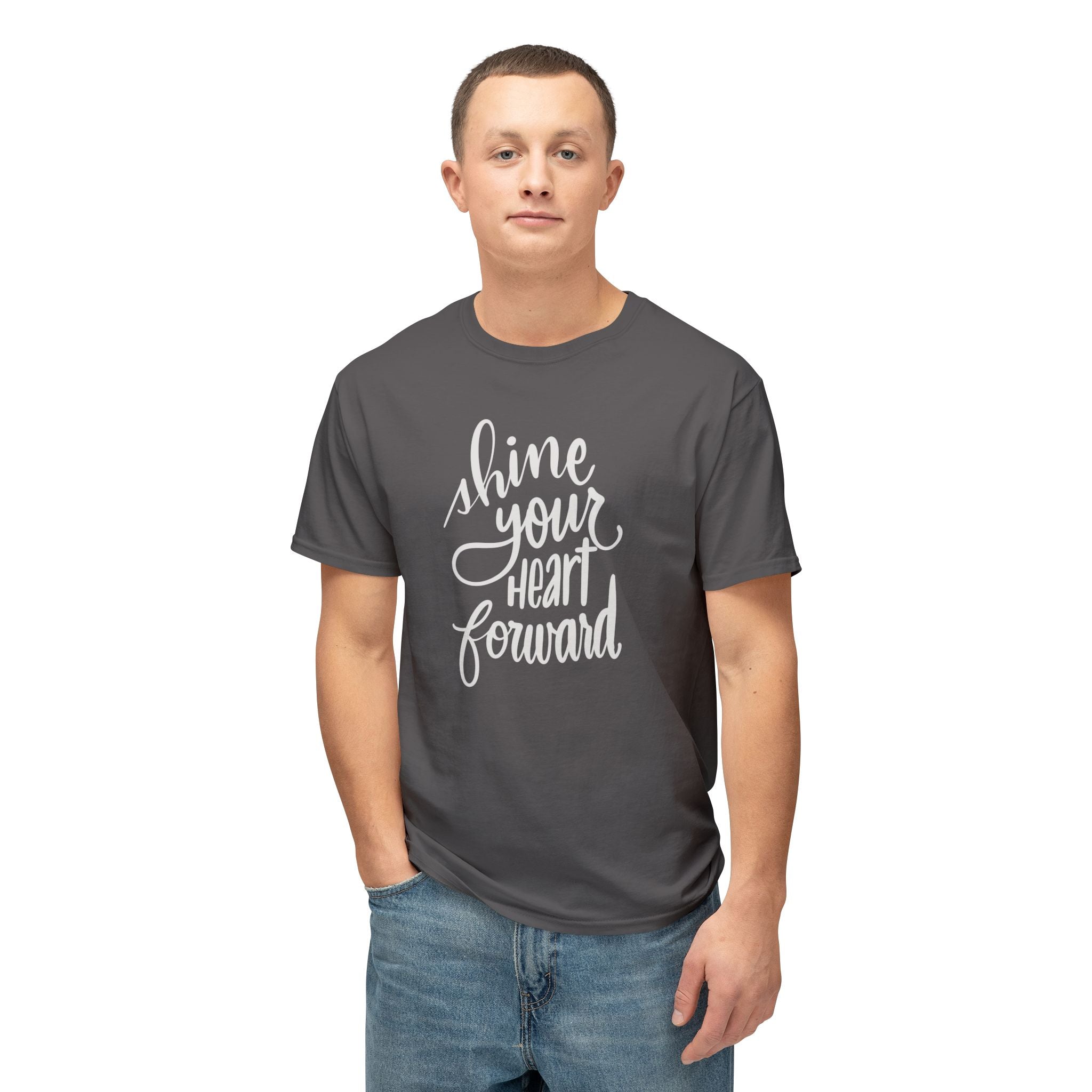 Inspirational Yoga T-Shirt - "Shine Your Heart Forward"