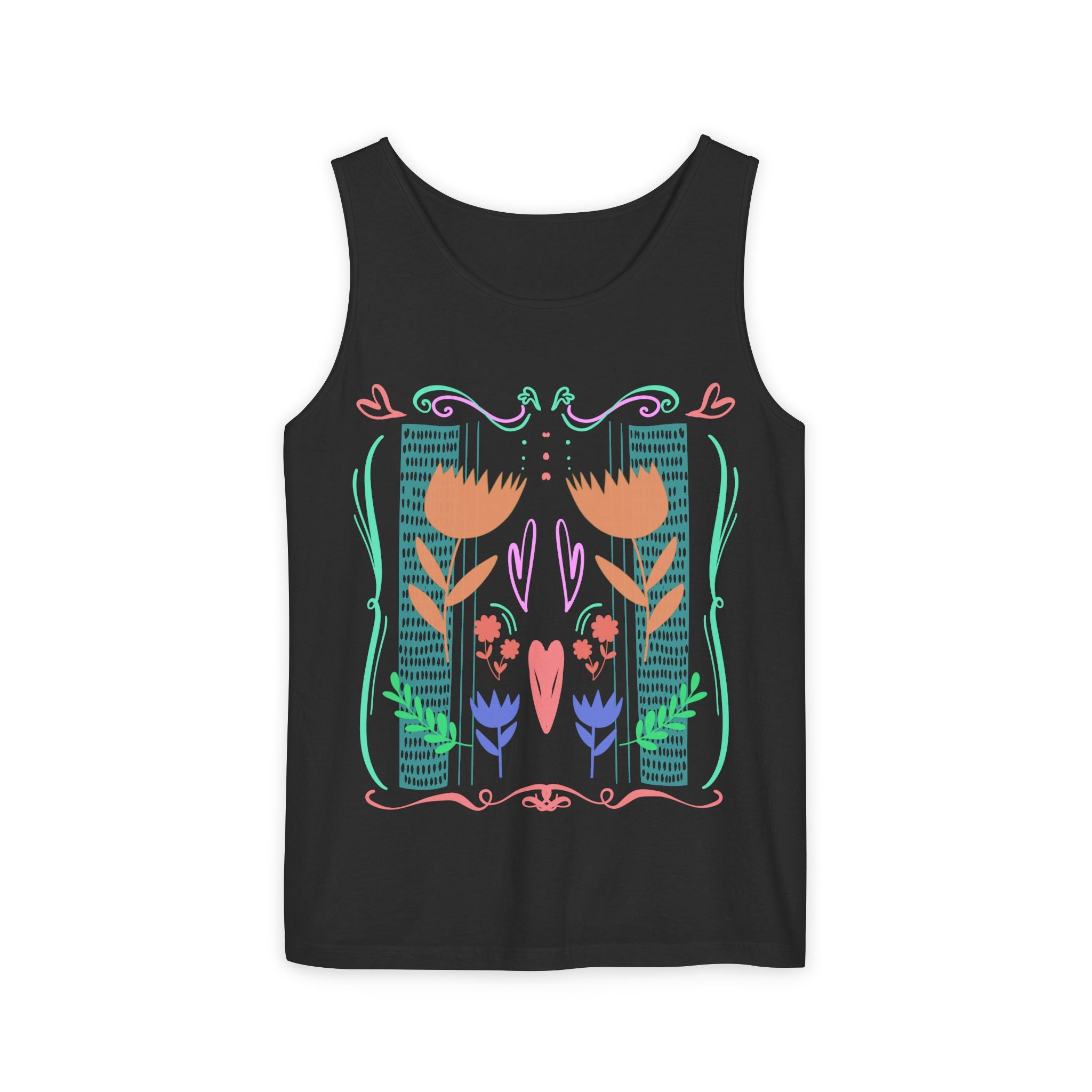 Boho Floral Unisex Tank Top - Perfect for Summer Outings & Festivals