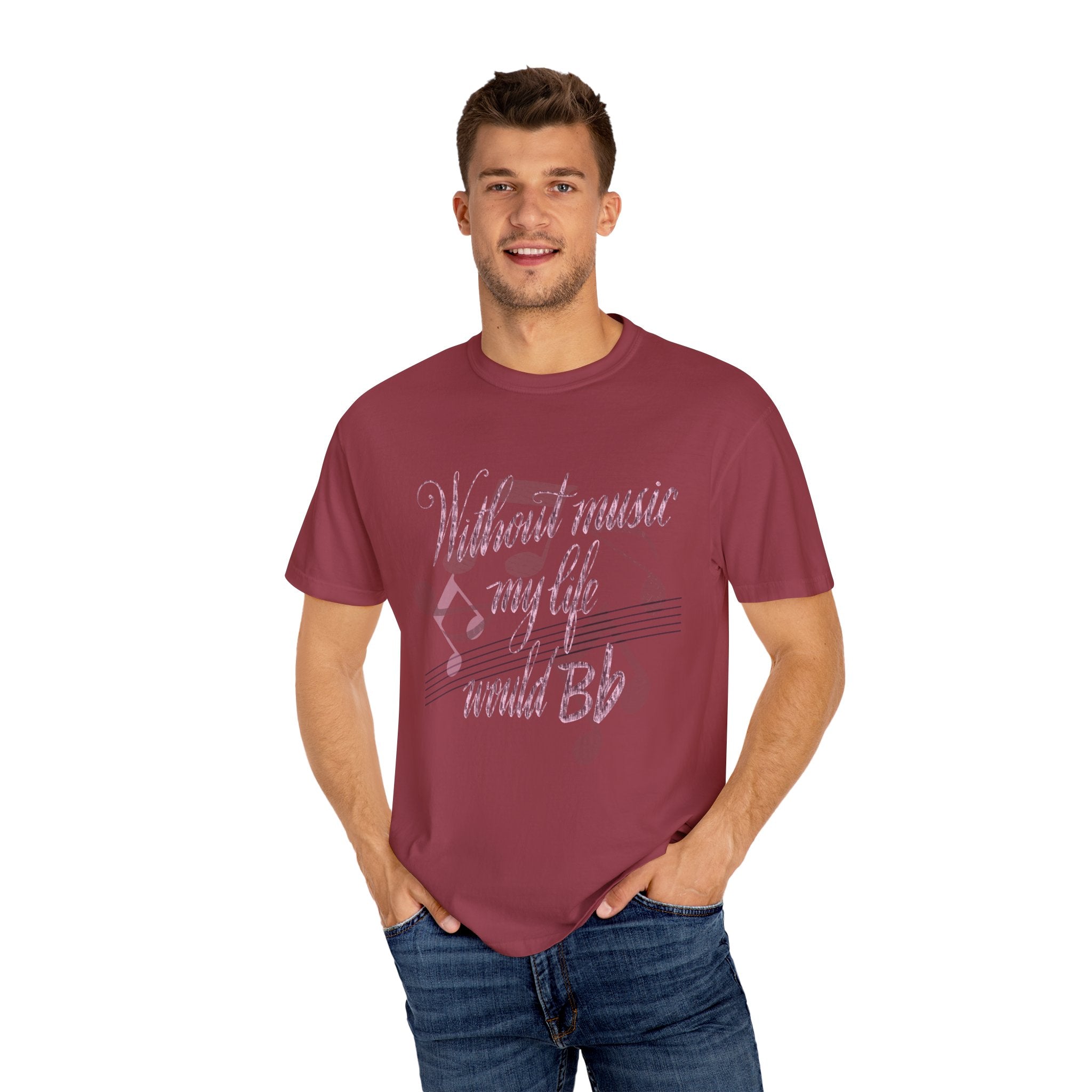 Music Lover's Unisex T-shirt - 'Without Music My Life Would Be Flat” Design
