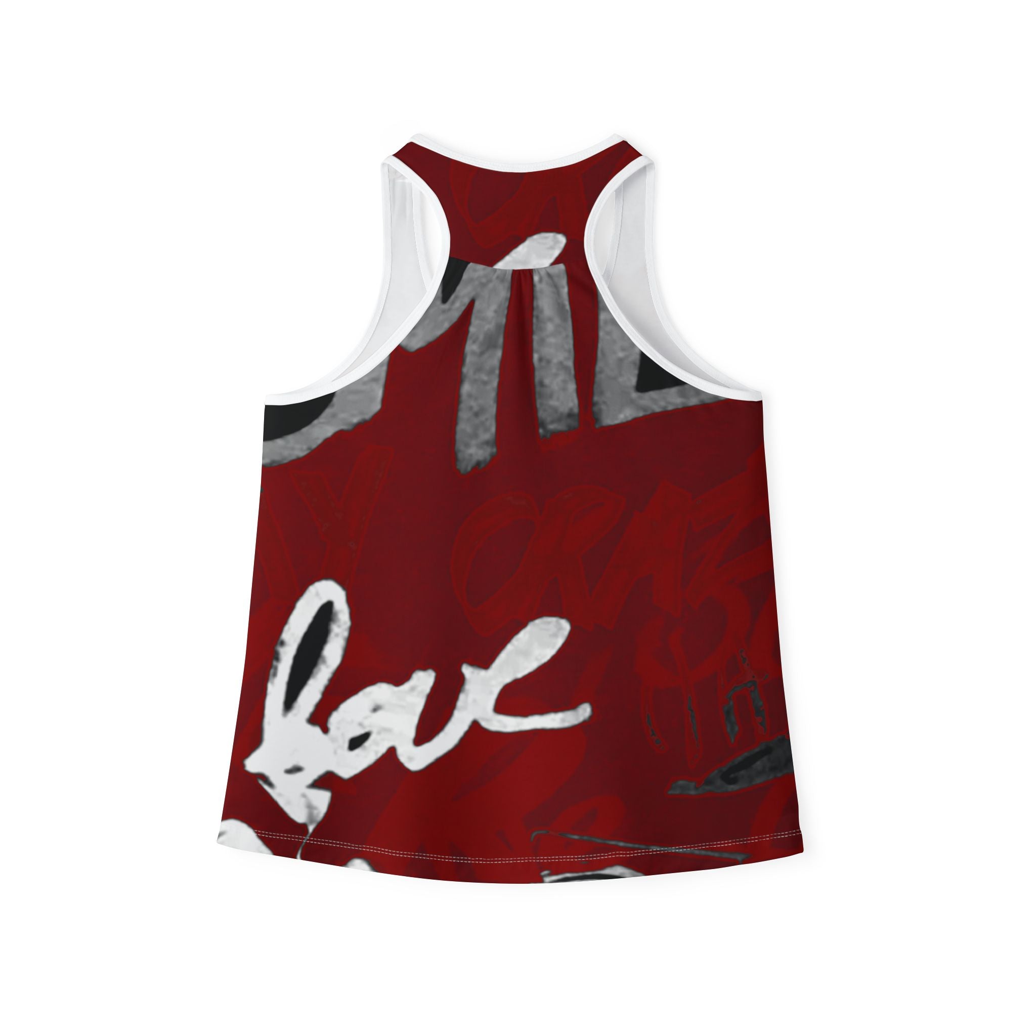 Artistic Love Women's Tank Top - Trendy Graffiti Design for Everyday Wear