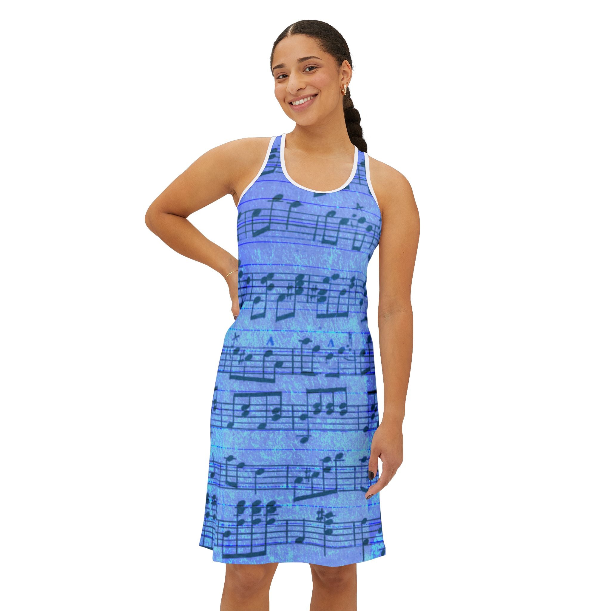 Musical Notes Women's Racerback Dress – Perfect for Music Lovers