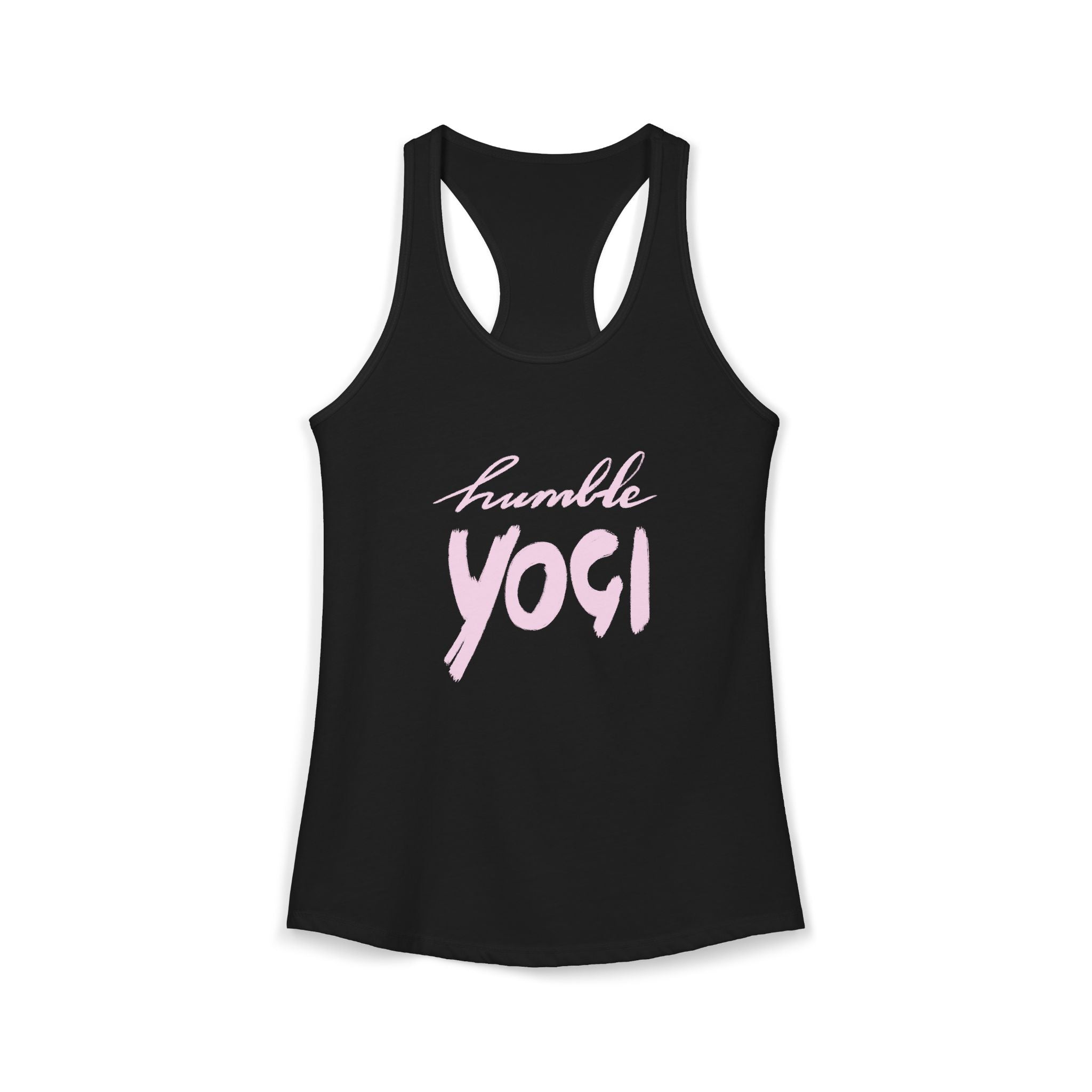 Humble Yogi Racerback Tank — Handwritten Script Yoga Tribute