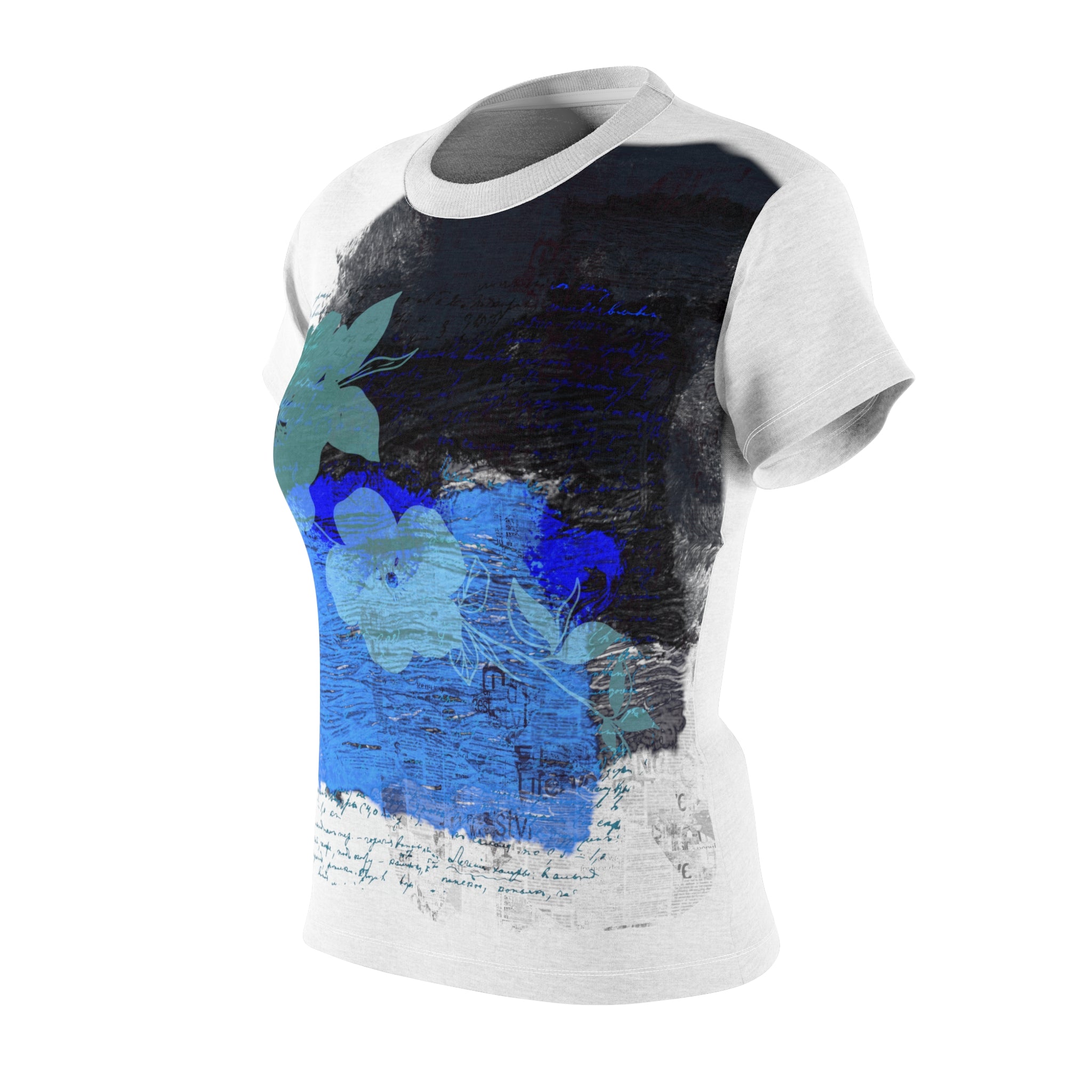 FLOWERY WRITING Women's Cut & Sew Tee (AOP)