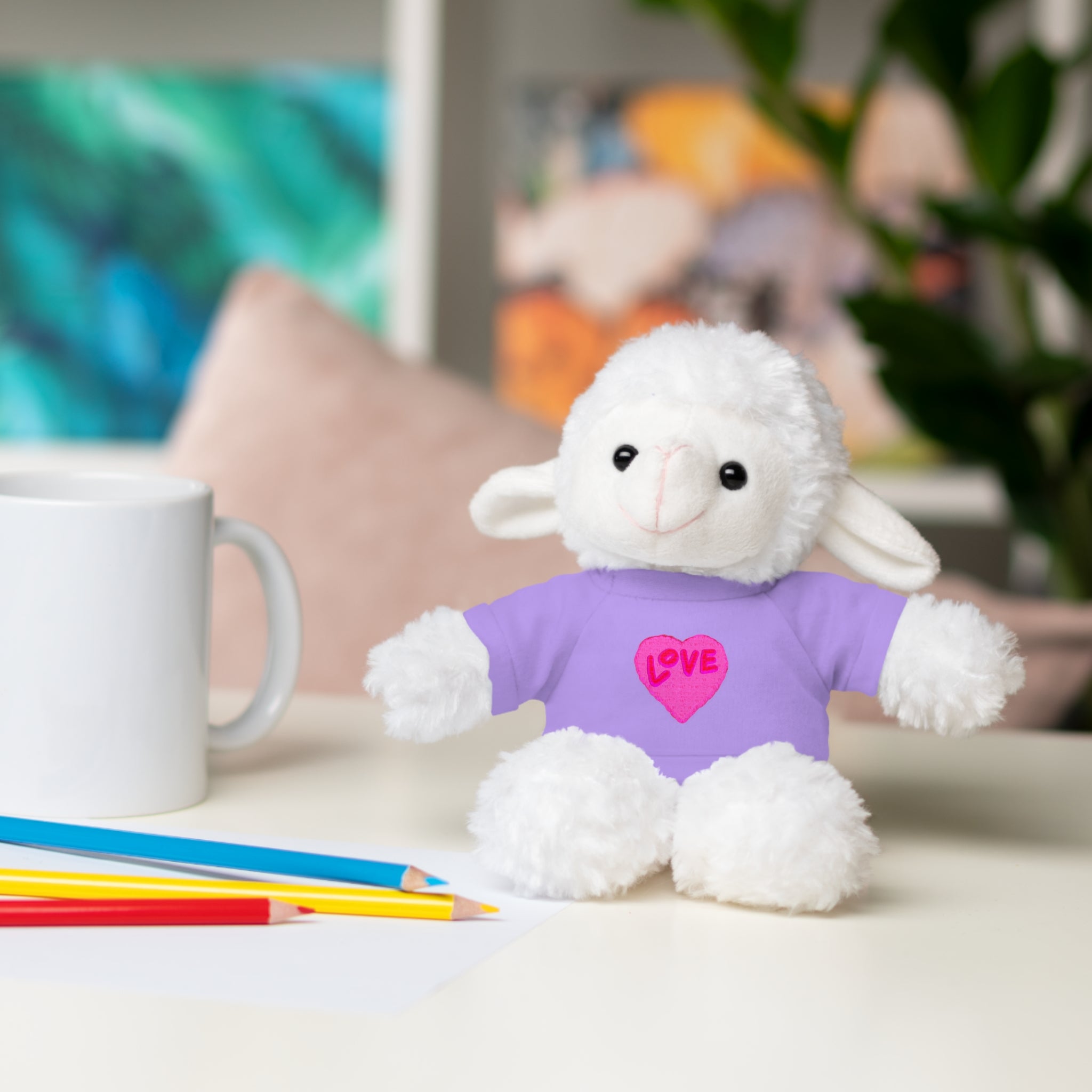 Love Bear Stuffed Animal in Custom Tee - Perfect Gift for Kids and Occasions