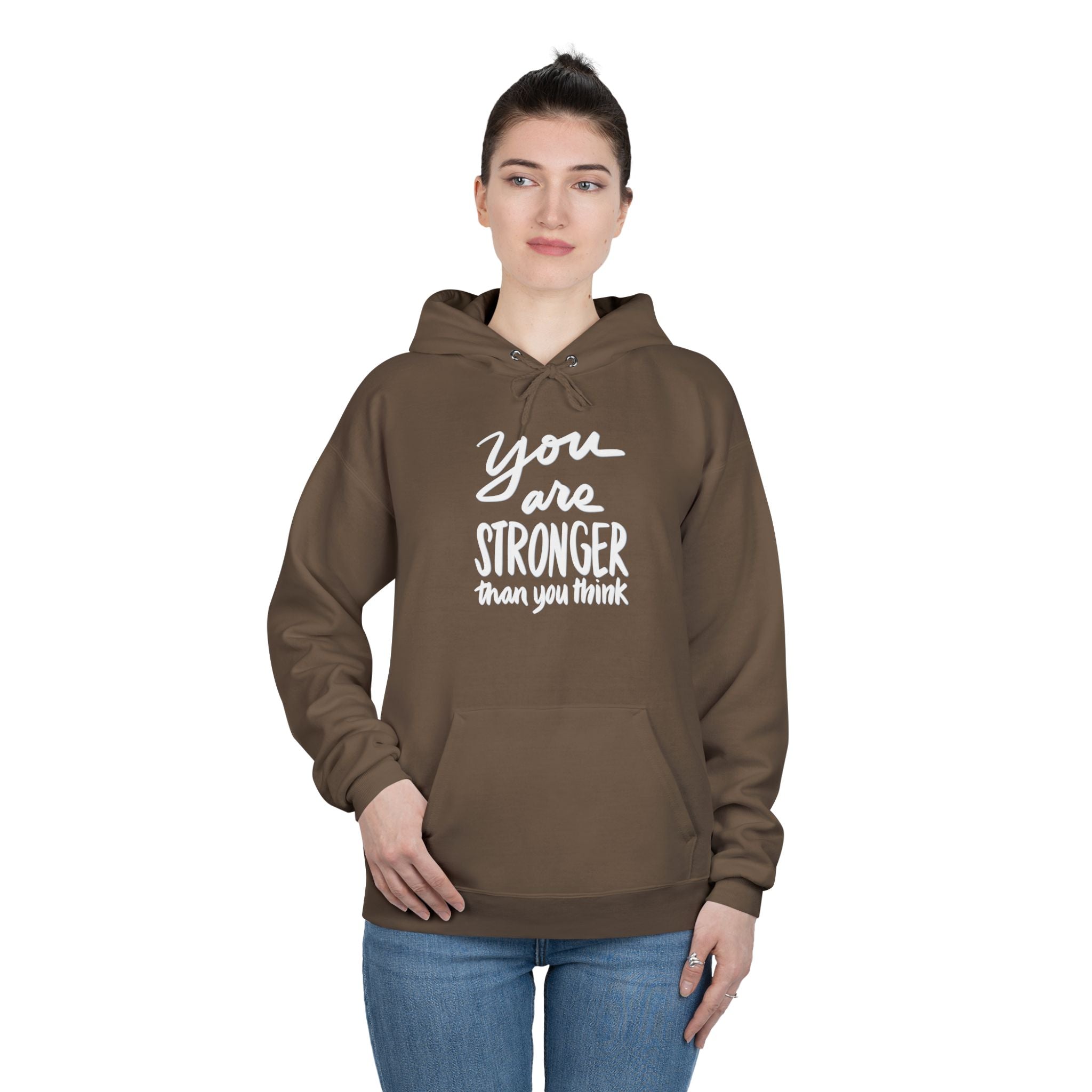 Inspirational Eco-Friendly Hoodie - 'You are Stronger Than You Think'