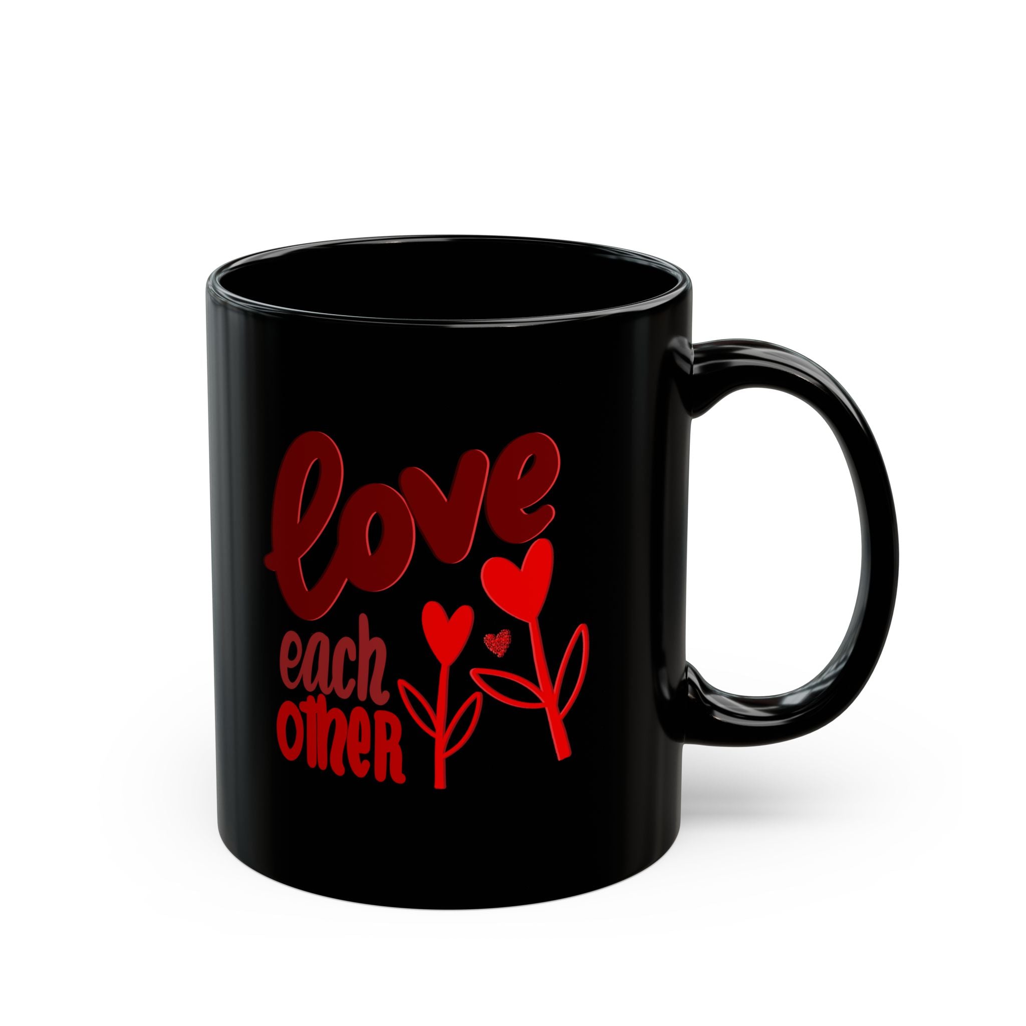 LOVE EACH OTHER Black Mug (11oz)