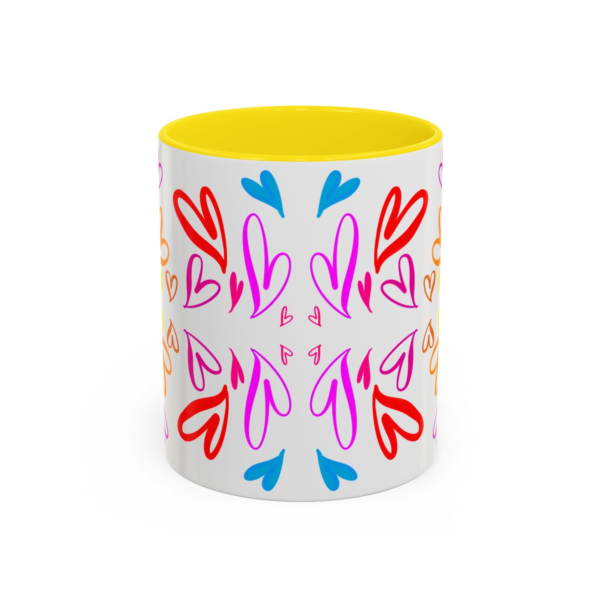 Colorful Heart Accent Coffee Mug | Perfect Gift for Valentine’s Day, Birthdays, Love Notes, and Cozy Mornings