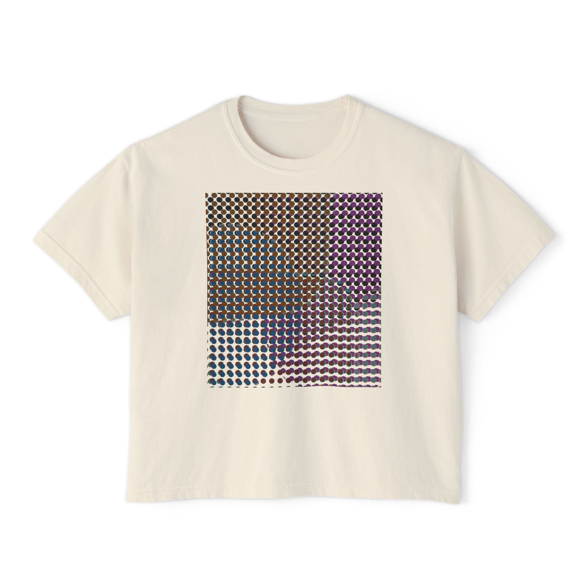 Chic Women's Boxy Tee - Modern Abstract Design