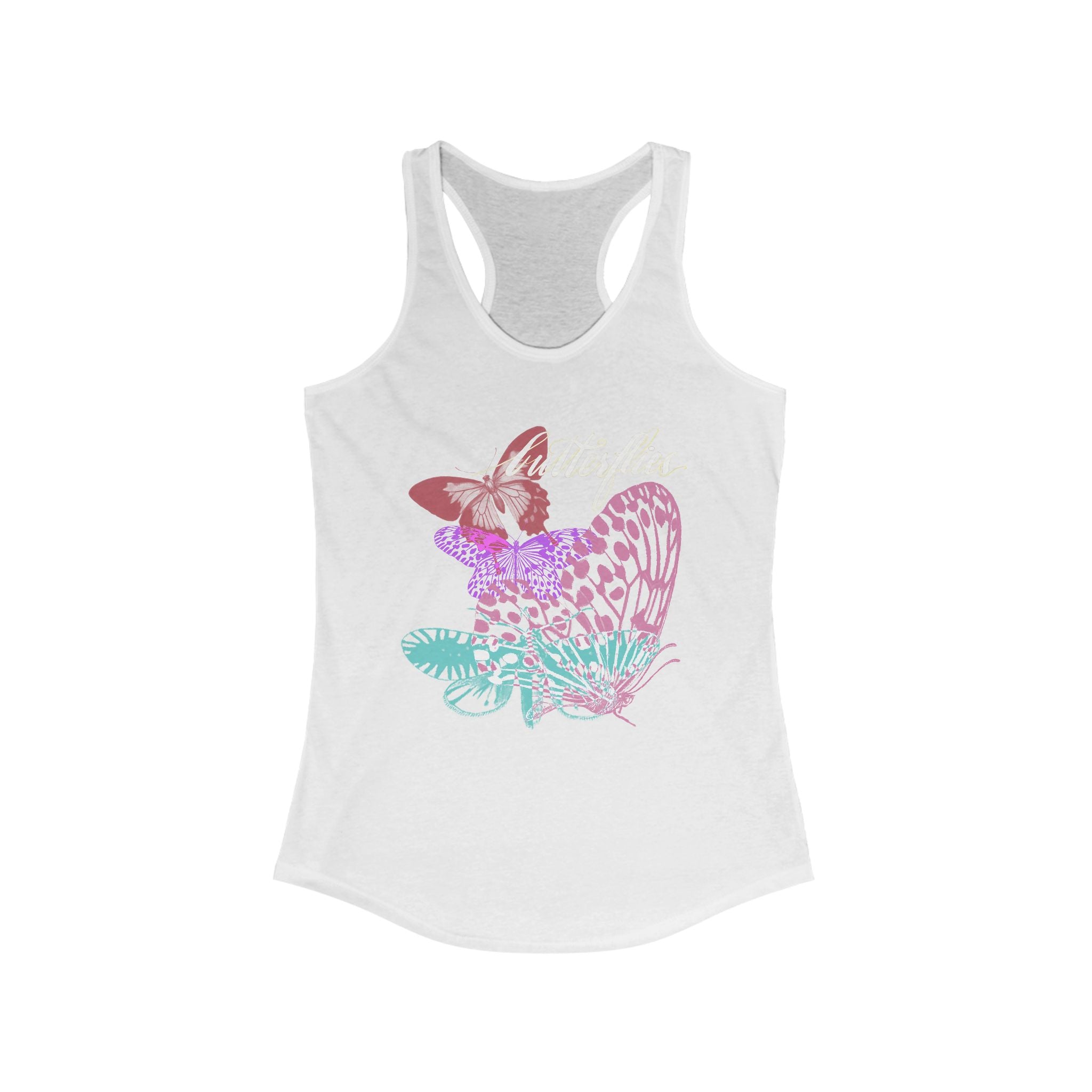 Butterfly Floral Racerback Tank for Women - Perfect for Summer Days