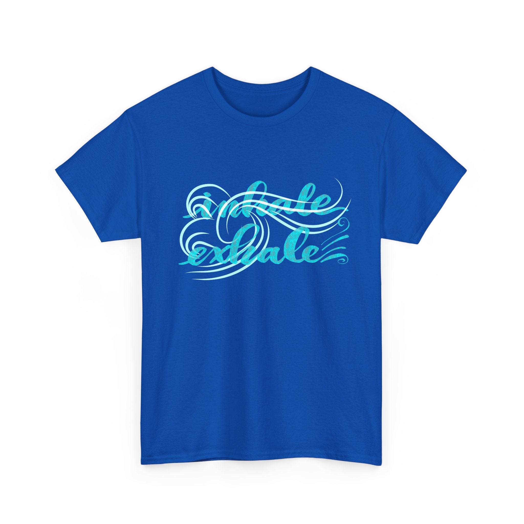 Heavy Cotton Tee - "Inhale Exhale" Relaxation Graphic Tee
