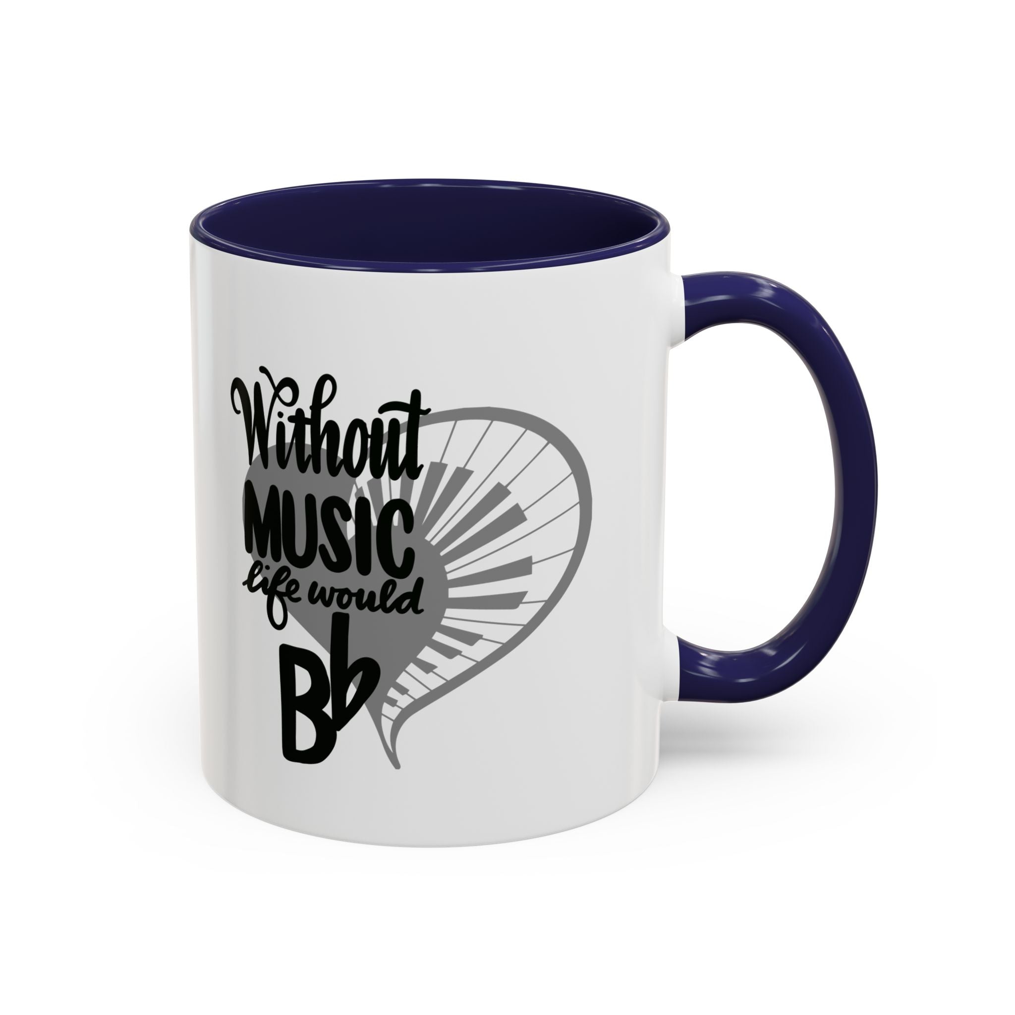 Inspirational Music Accent Coffee Mug - "Without Music Life Would Be Bb" - Perfect for Musicians and Music Lovers