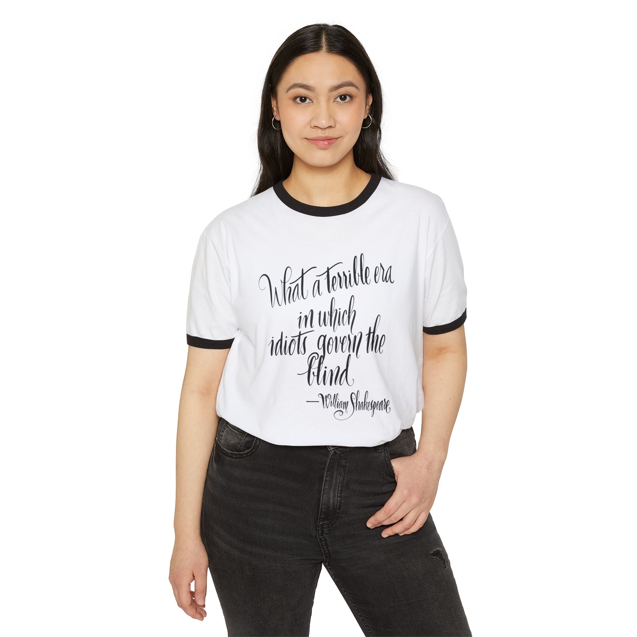 Shakespeare Quote Unisex Cotton Ringer T-Shirt