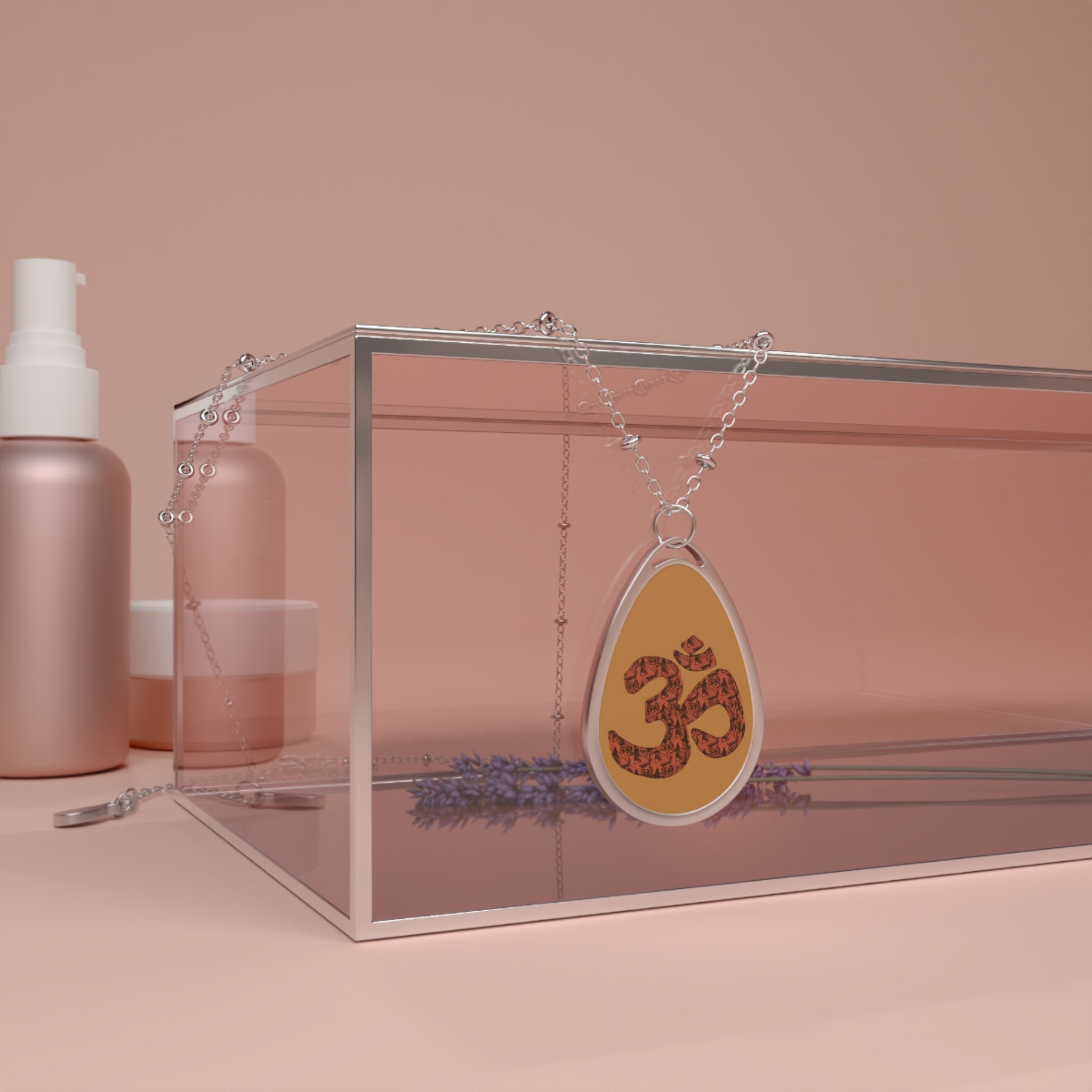 OM Oval Necklace - Teardrop Pendant for Mindfulness and Style