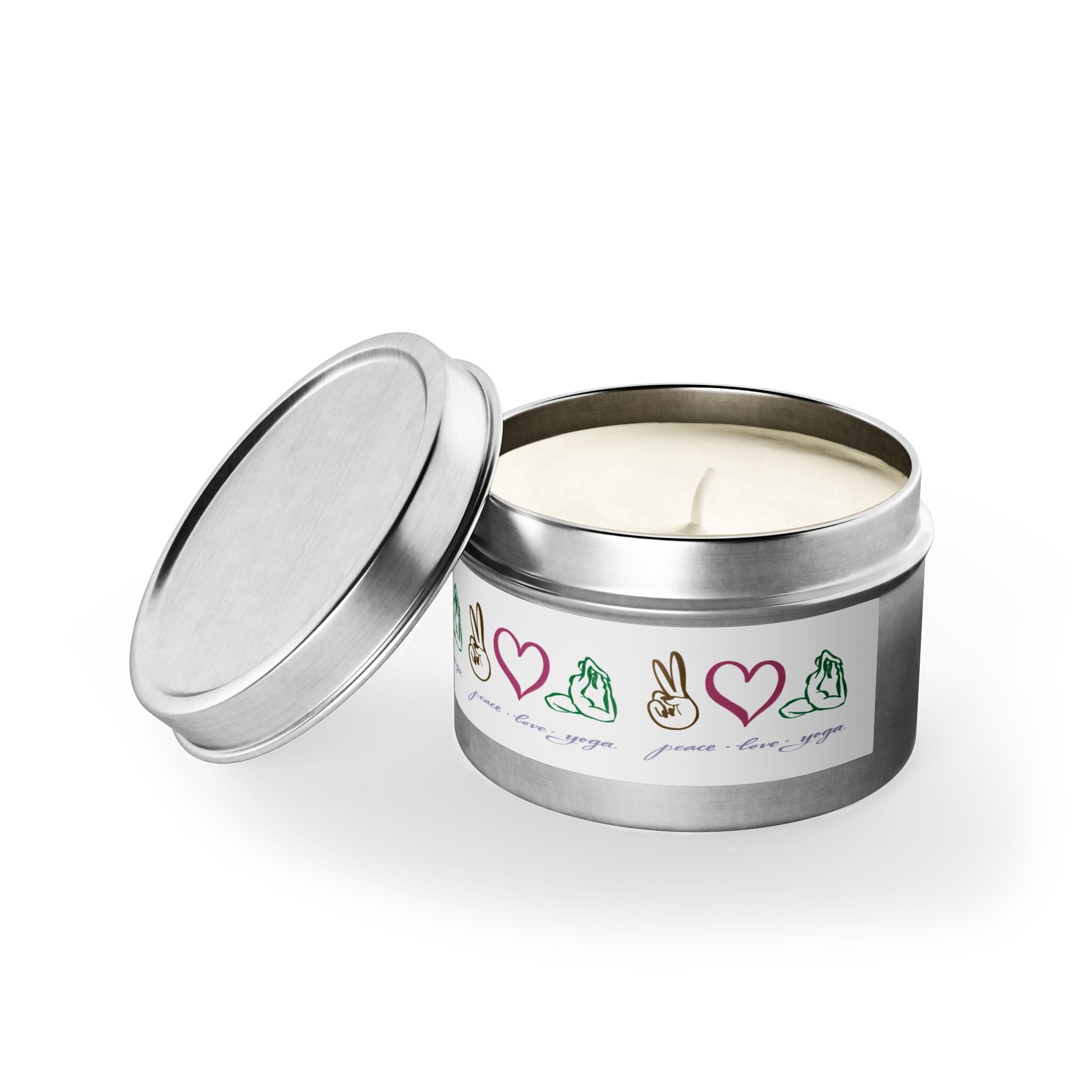 Tin Candle — Peace Love Yoga Tin Candle