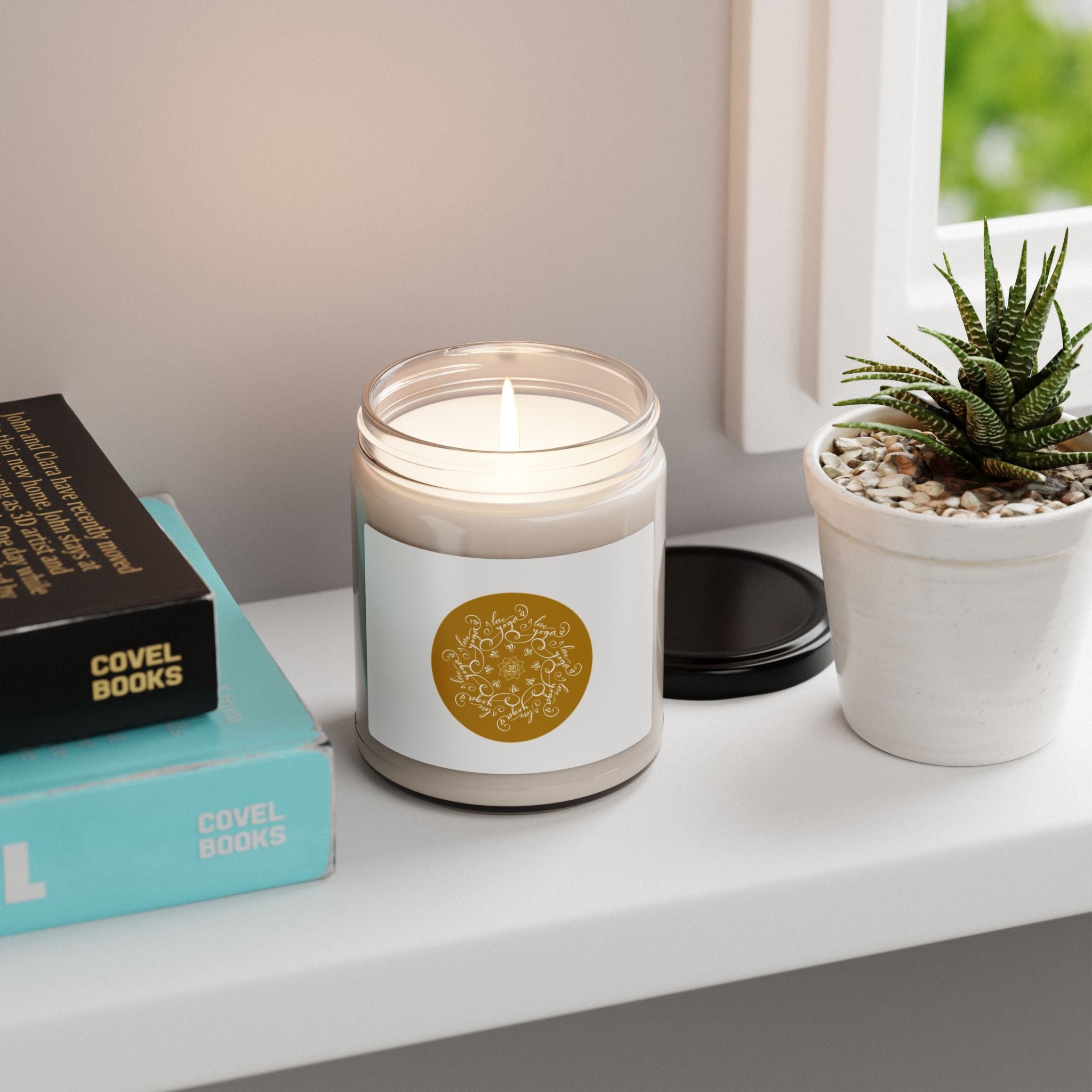 I Love Yoga Luxurious Scented Soy Candle - 9oz with Elegant Gold Design