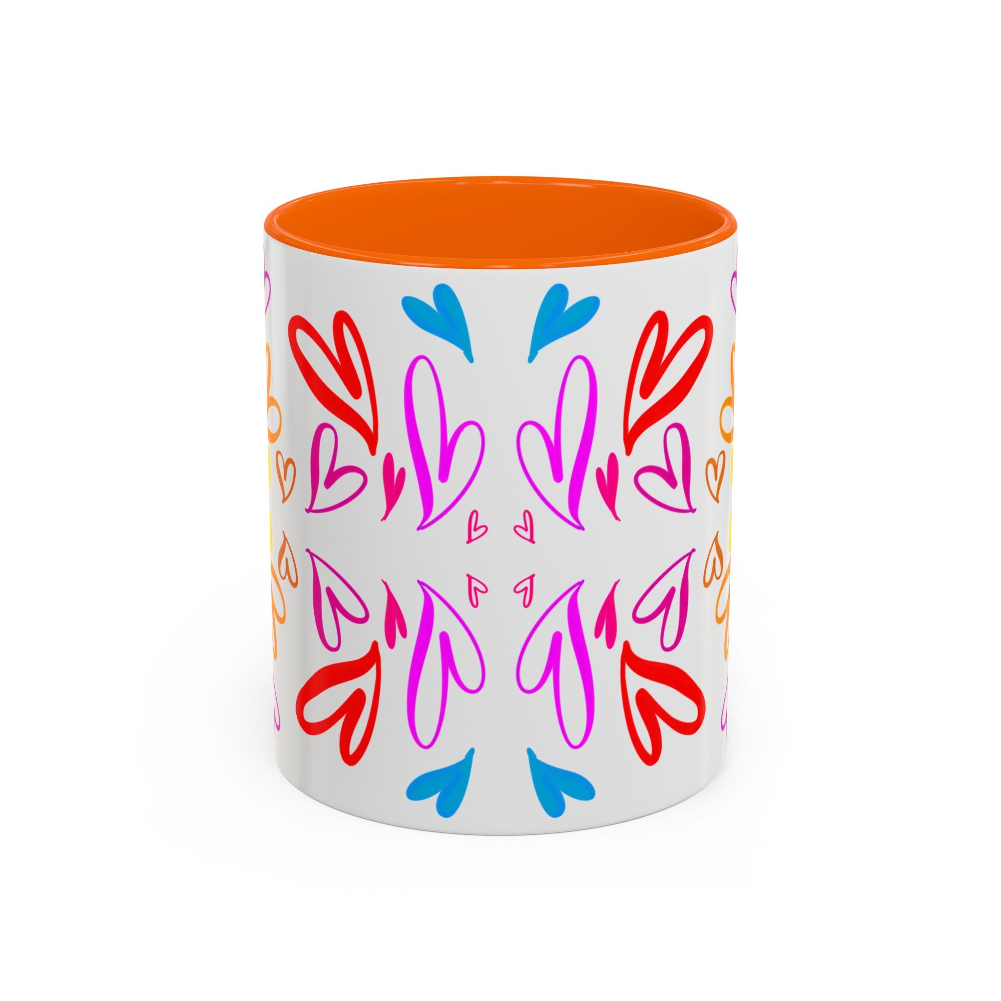Colorful Heart Accent Coffee Mug | Perfect Gift for Valentine’s Day, Birthdays, Love Notes, and Cozy Mornings