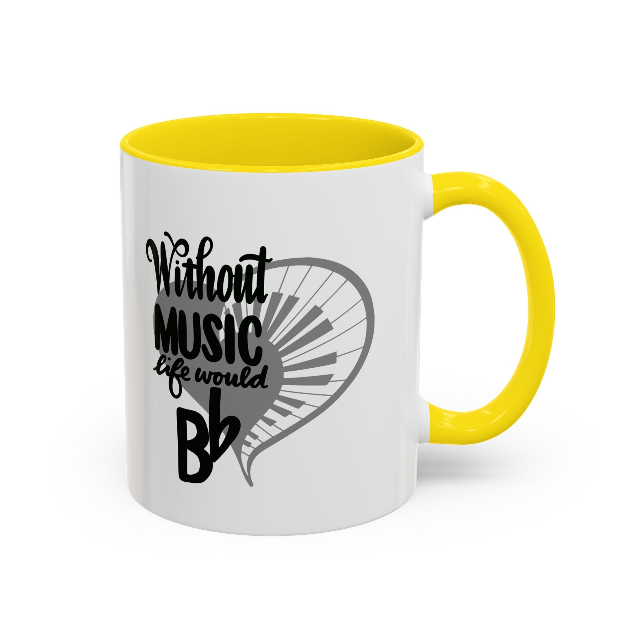 Inspirational Music Accent Coffee Mug - "Without Music Life Would Be Bb" - Perfect for Musicians and Music Lovers