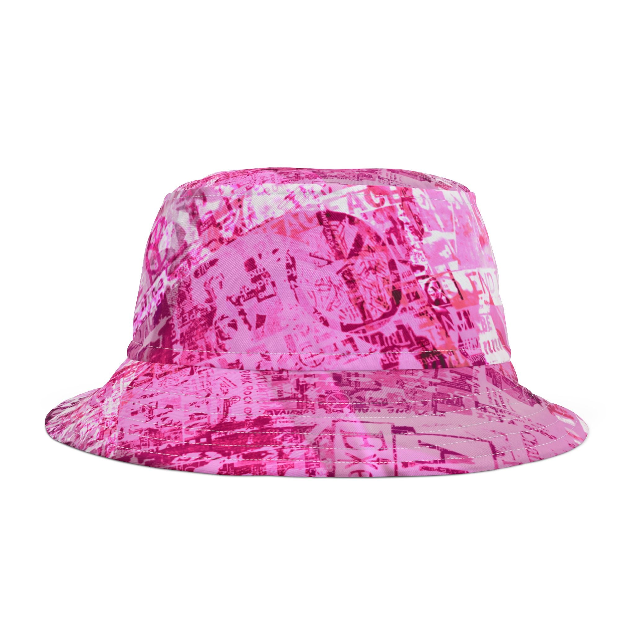 Peace & Love Pink Bucket Hat - Trendy Summer Accessory