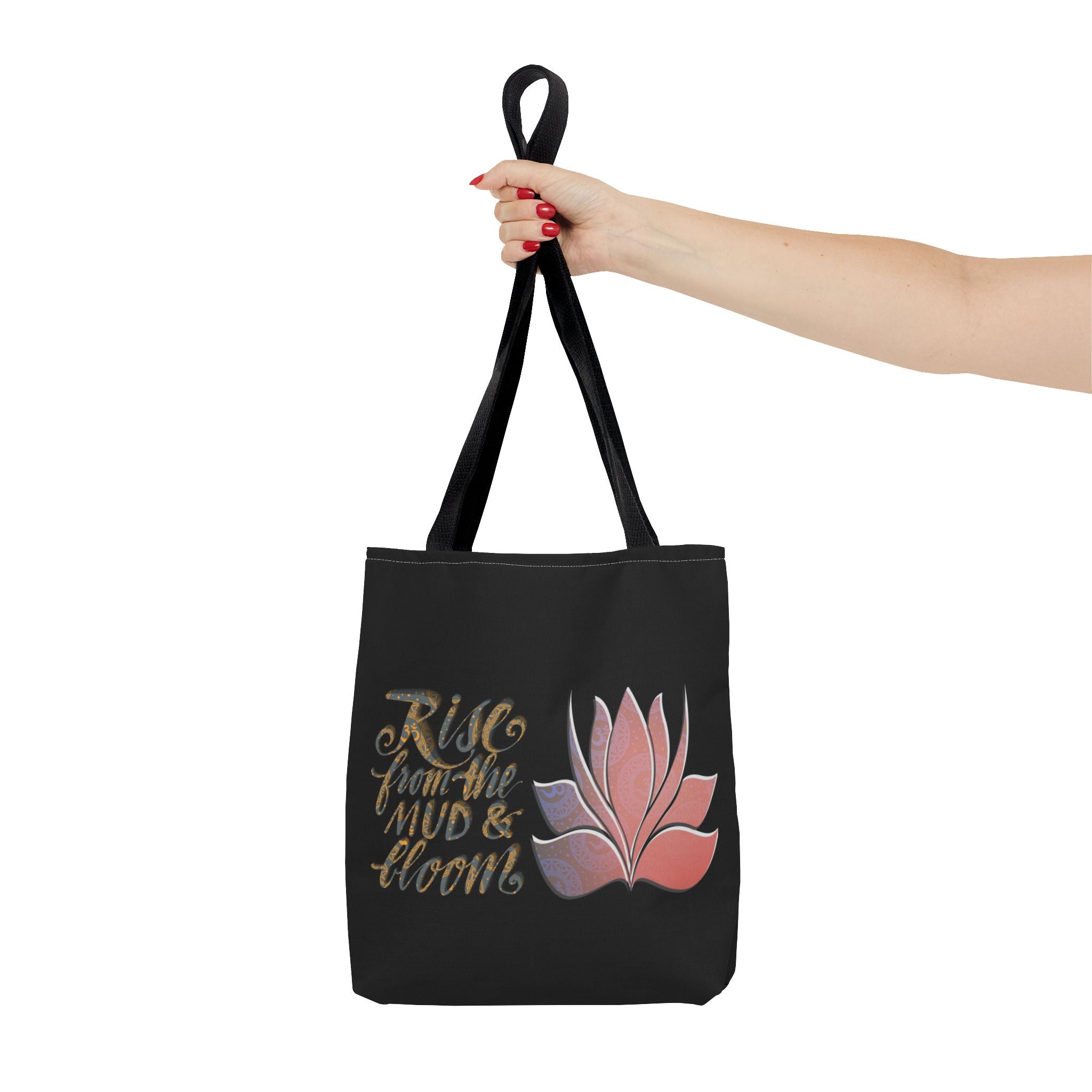 Rise from the Mud & Bloom Tote Bag – Inspirational Flower Design