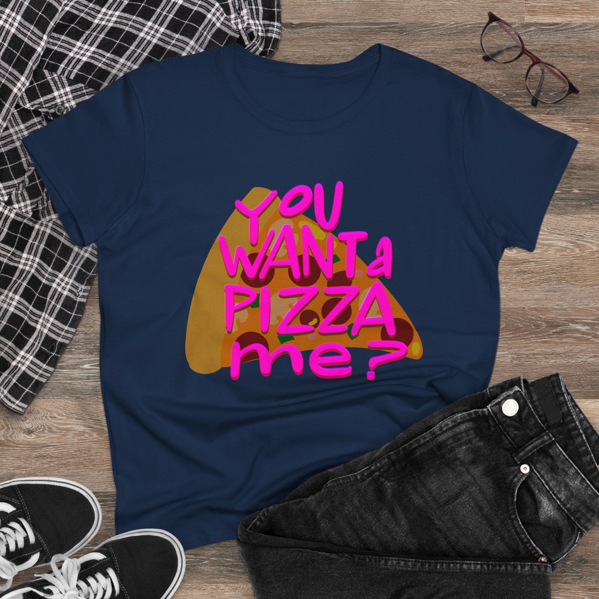 Pizza Quote Tee - Casual Cotton Shirt