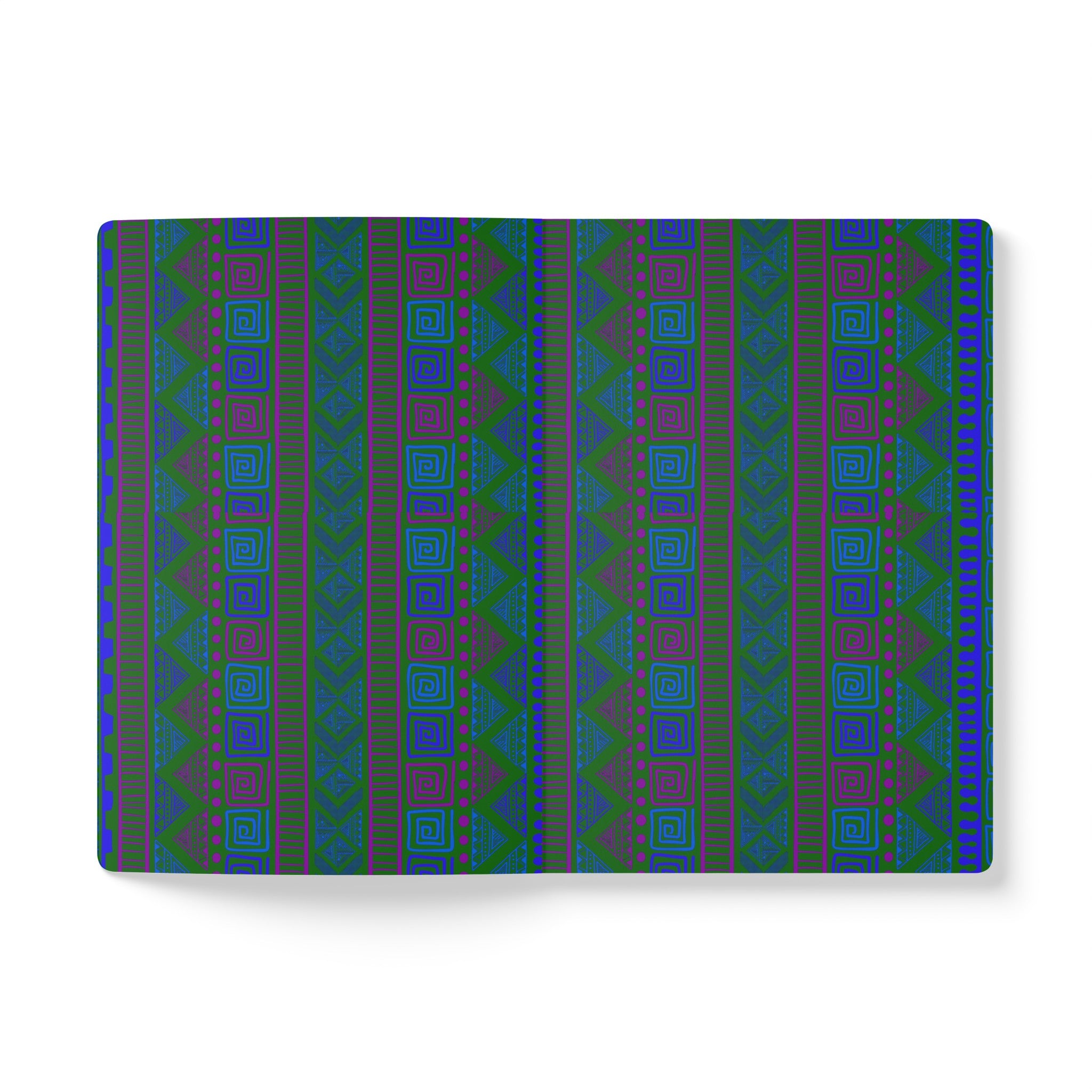 AFRICAN PRINT GREEN Softcover Journal (With Inside Prints)