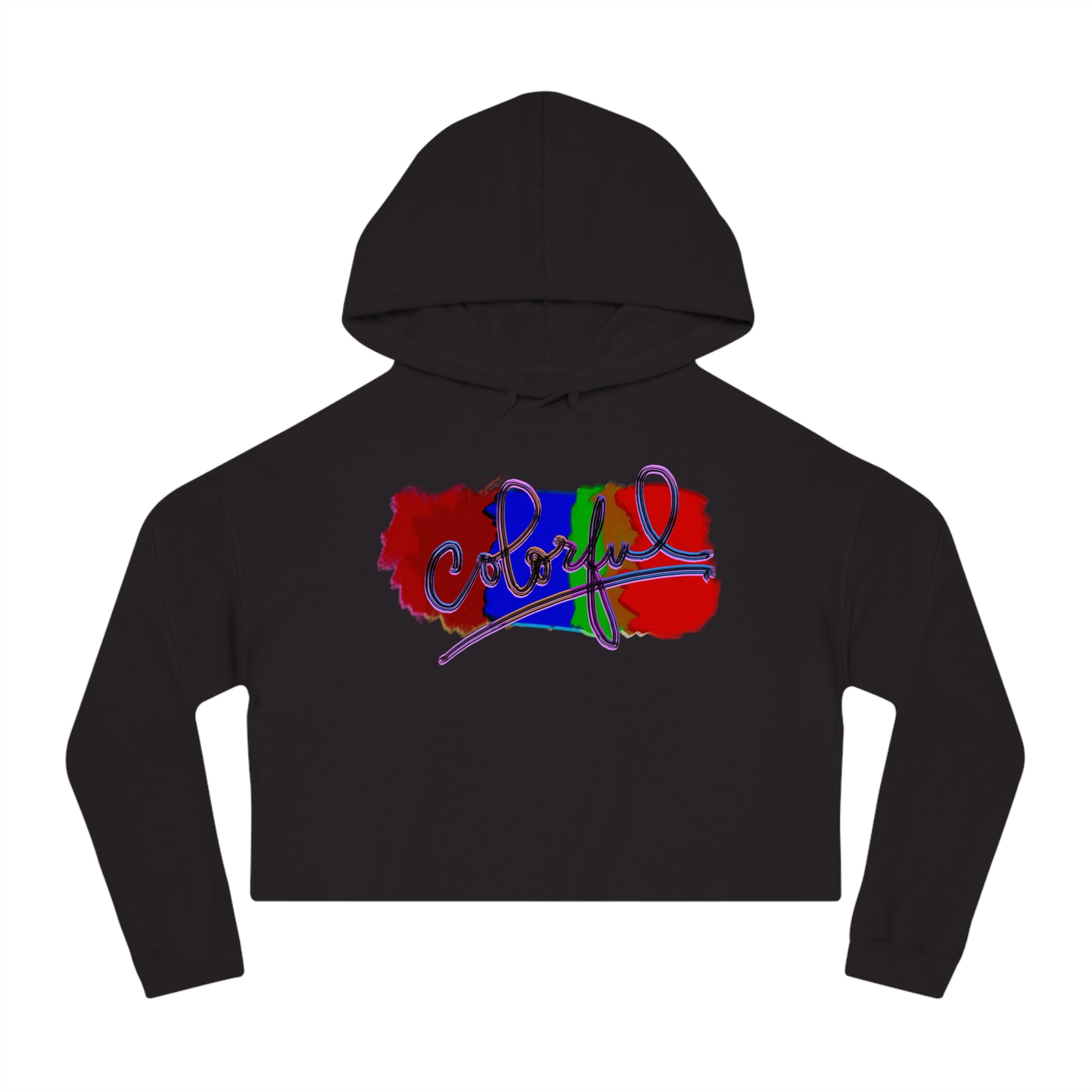 Colorful Women's Cropped Hooded Sweatshirt | Chic Casual Vibe
