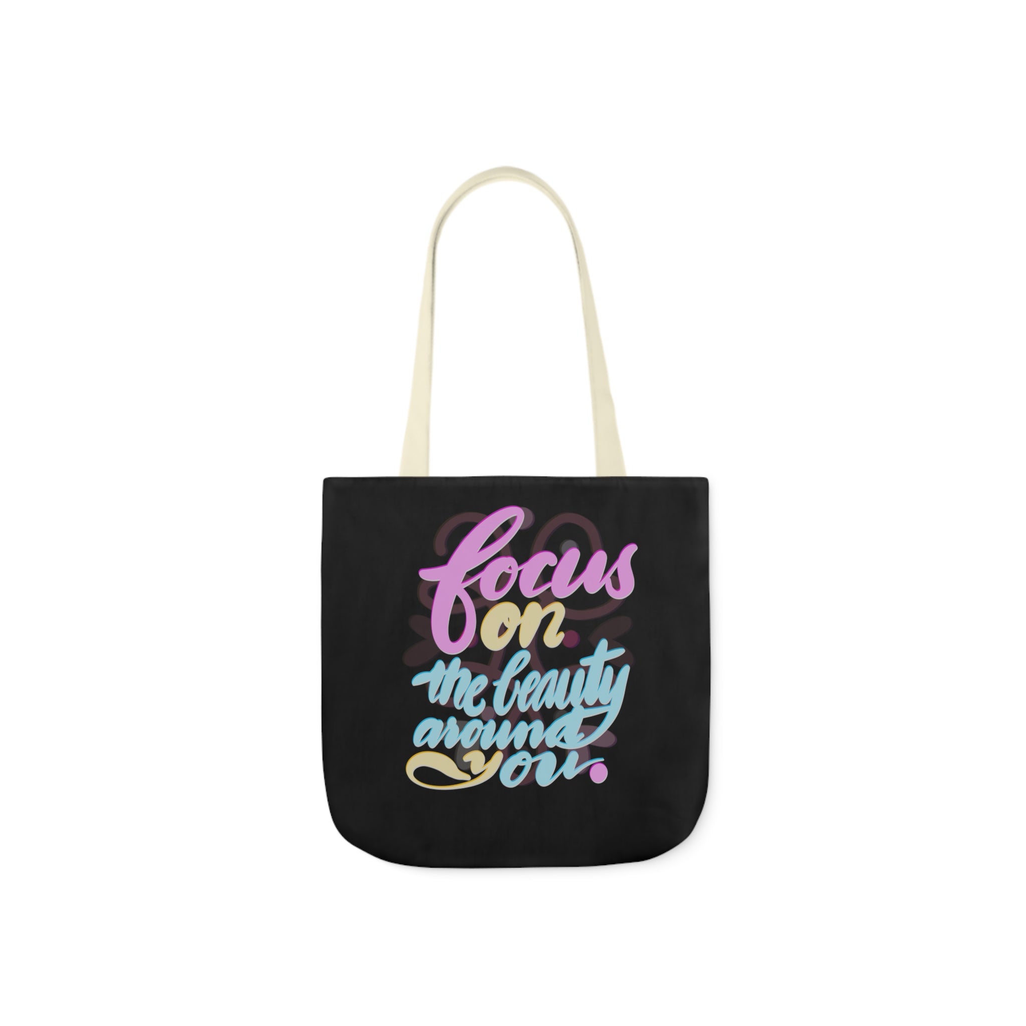 FOCUS ON THE BEAUTY Canvas Tote Bag, 5-Color Straps