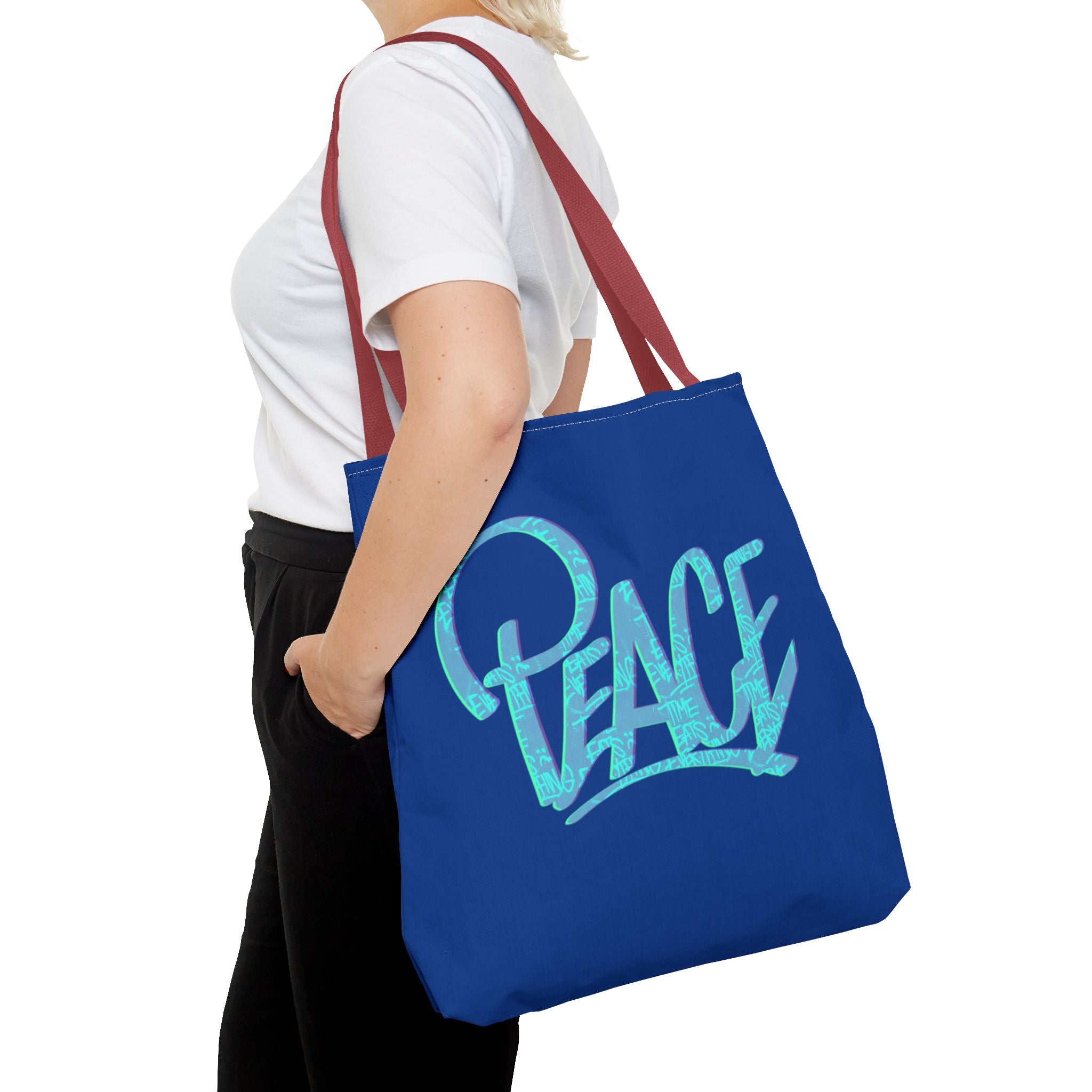 Peace Tote Bag - Stylish Blue Carry-All for Eco-Friendly Living