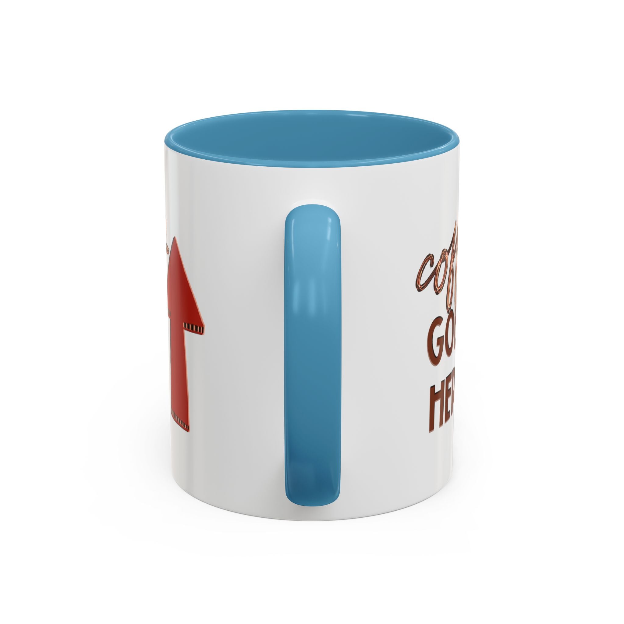 COFFEE GOES HERE Accent Coffee Mug (11 oz)