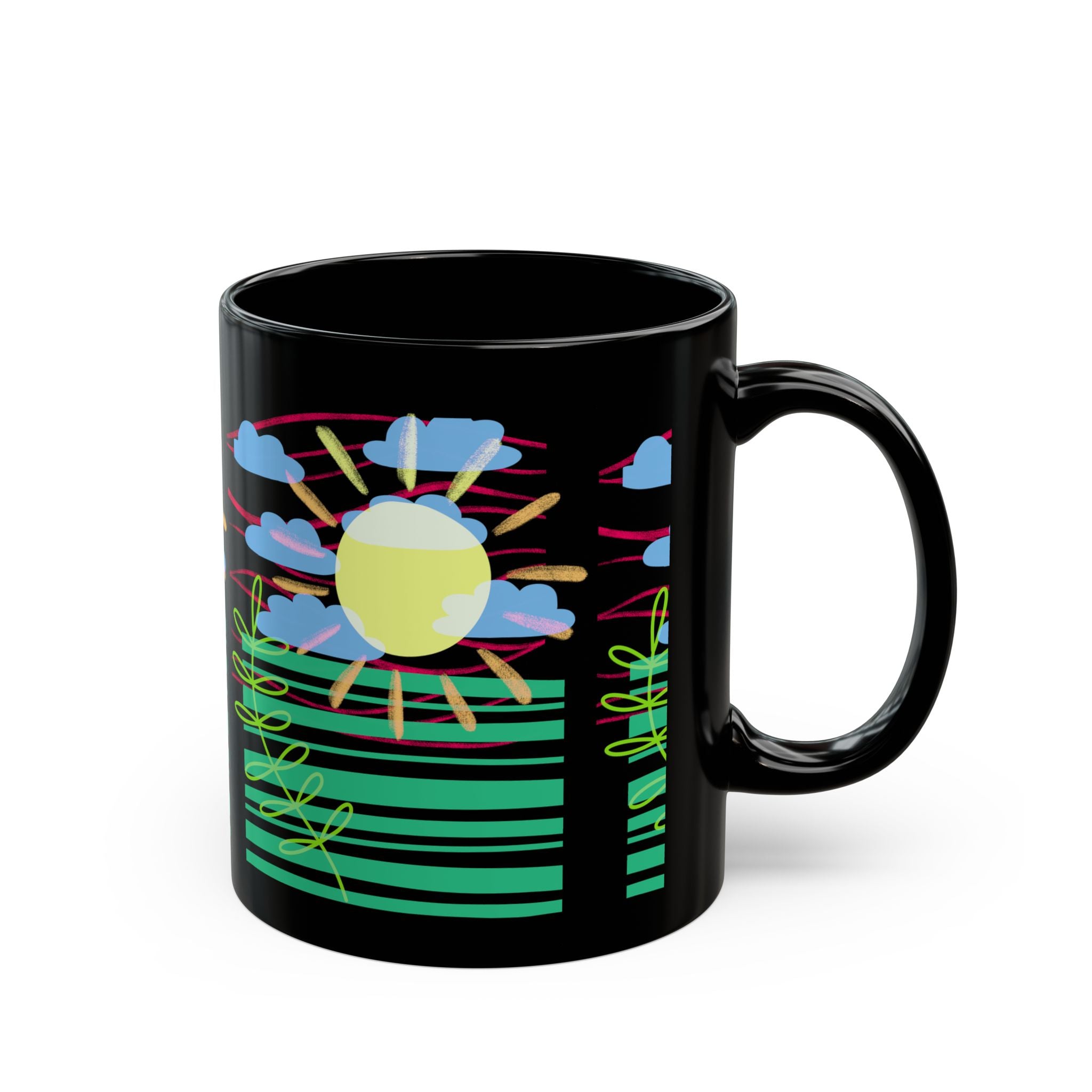 Sunshine Garden Mug – Colorful Coffee Cup for Tea Lovers, Home Décor, Gift for Her, Sunrise Artwork