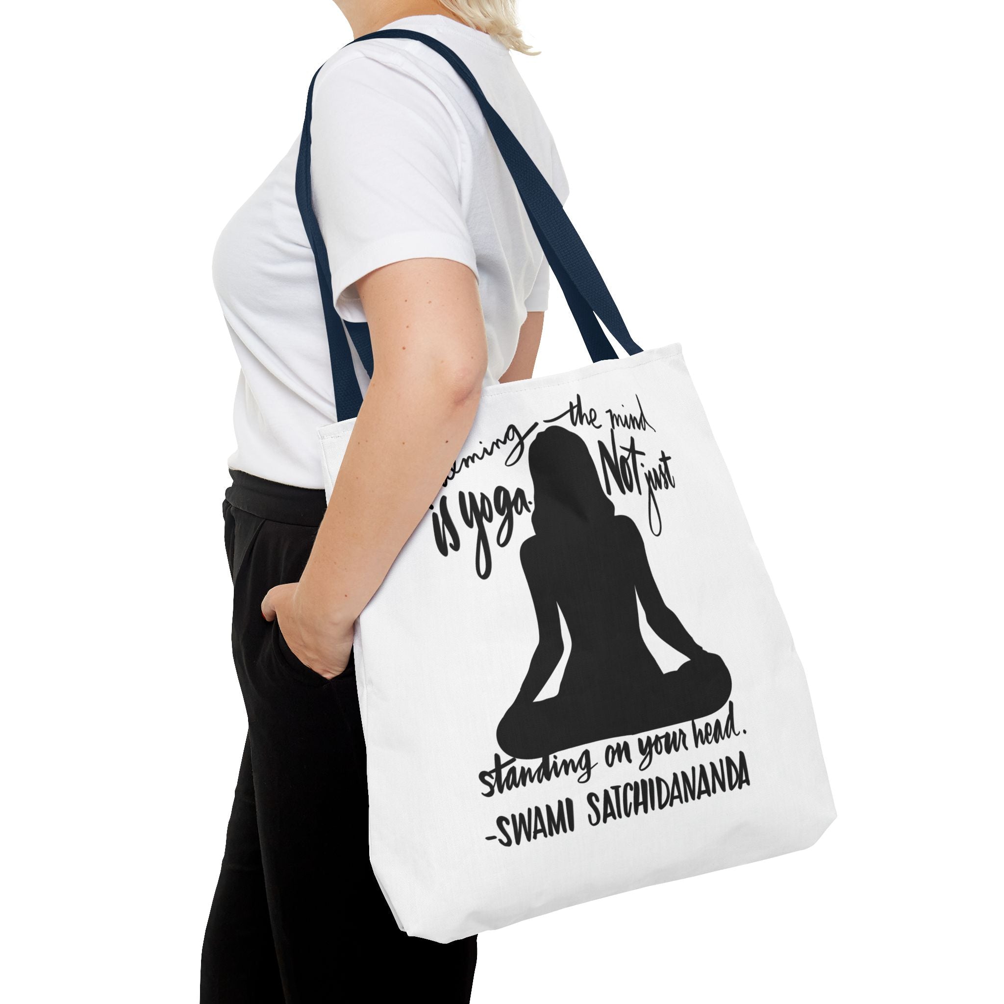 Mindful Yoga Tote Bag - Inspirational Yoga Quote, Meditation Gift, Eco-Friendly Carryall, Yoga Class Essentials, Thoughtful Gift Idea
