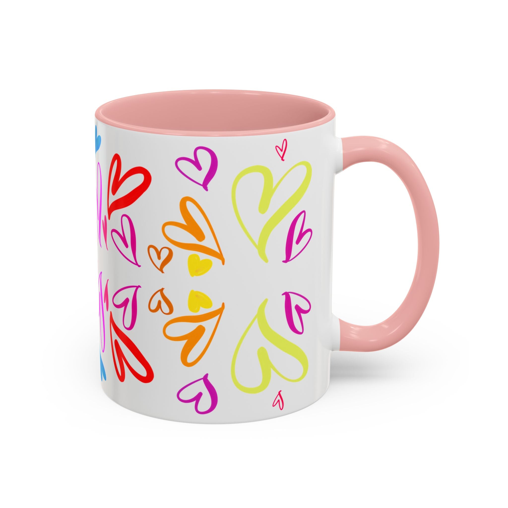 Colorful Heart Accent Coffee Mug | Perfect Gift for Valentine’s Day, Birthdays, Love Notes, and Cozy Mornings