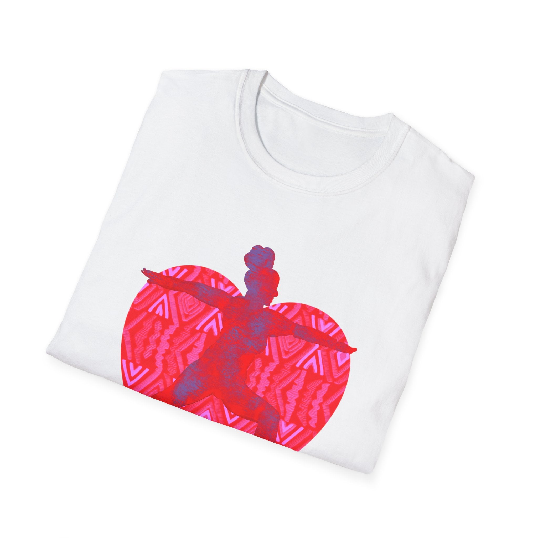 Boho Heart Silhouette Unisex Softstyle T-Shirt - Perfect for Valentine's Day and Everyday Love