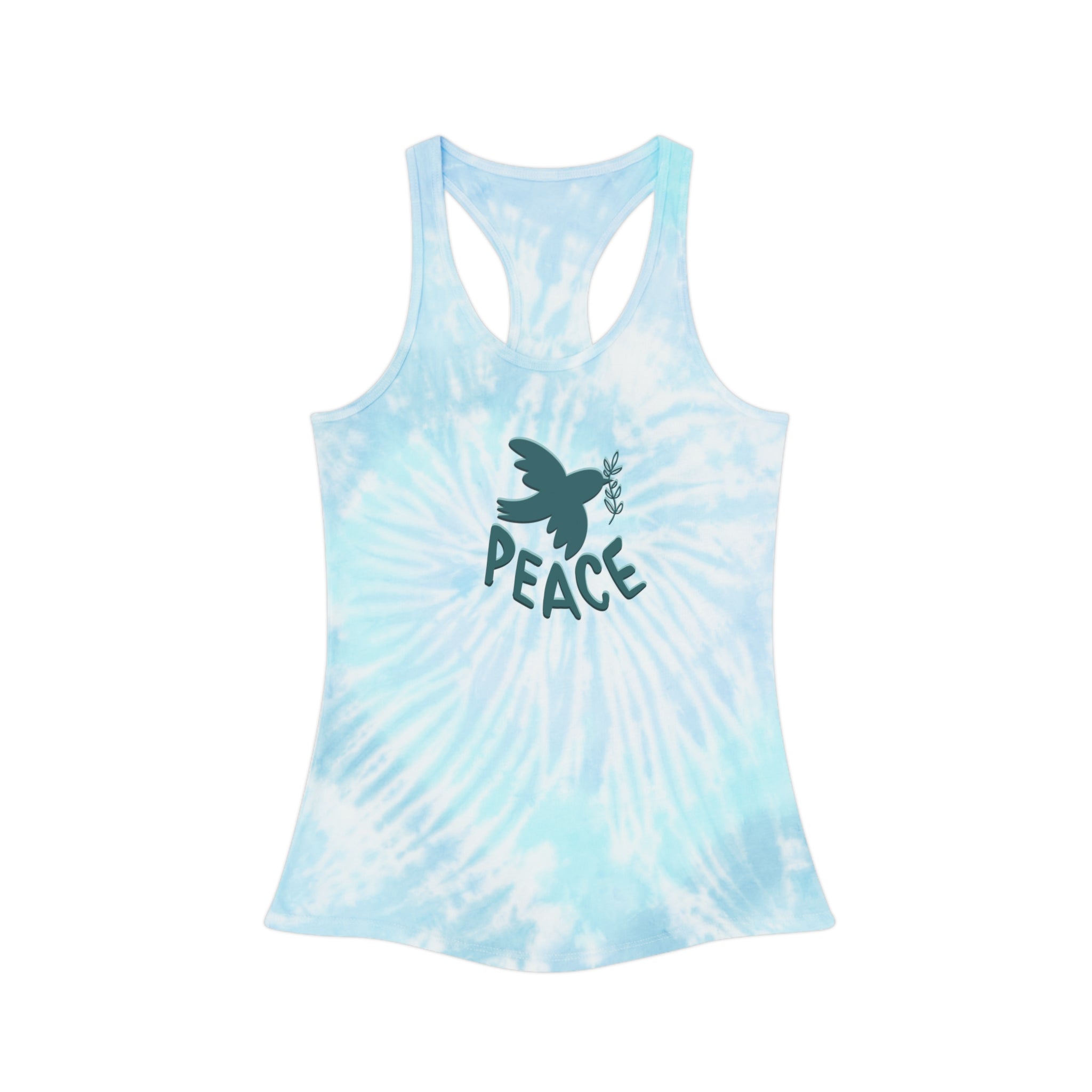 Peaceful Tie Dye Racerback Tank Top – Summer Vibes, Boho Style