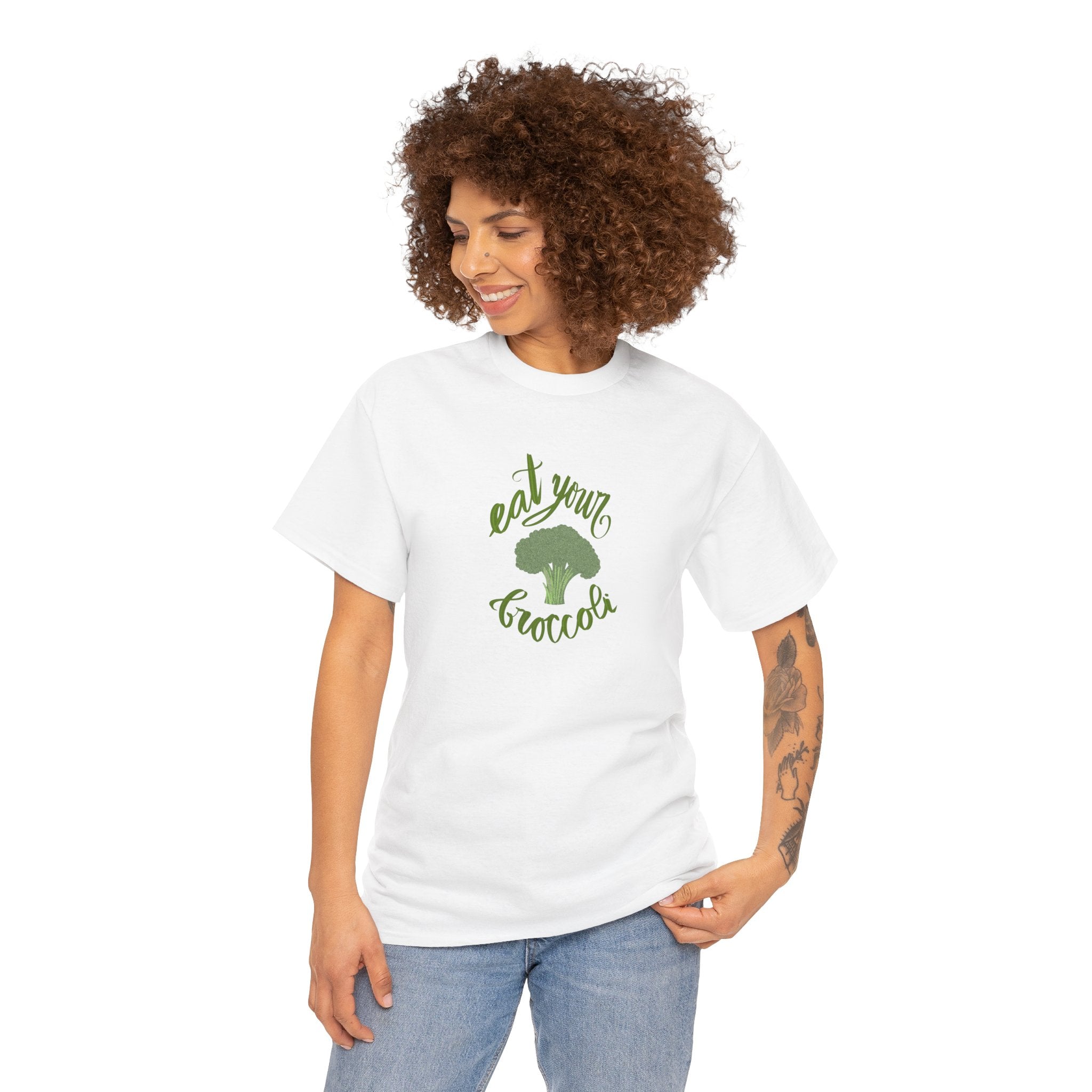 EAT YOUR BROCCOLI Unisex Heavy Cotton Tee