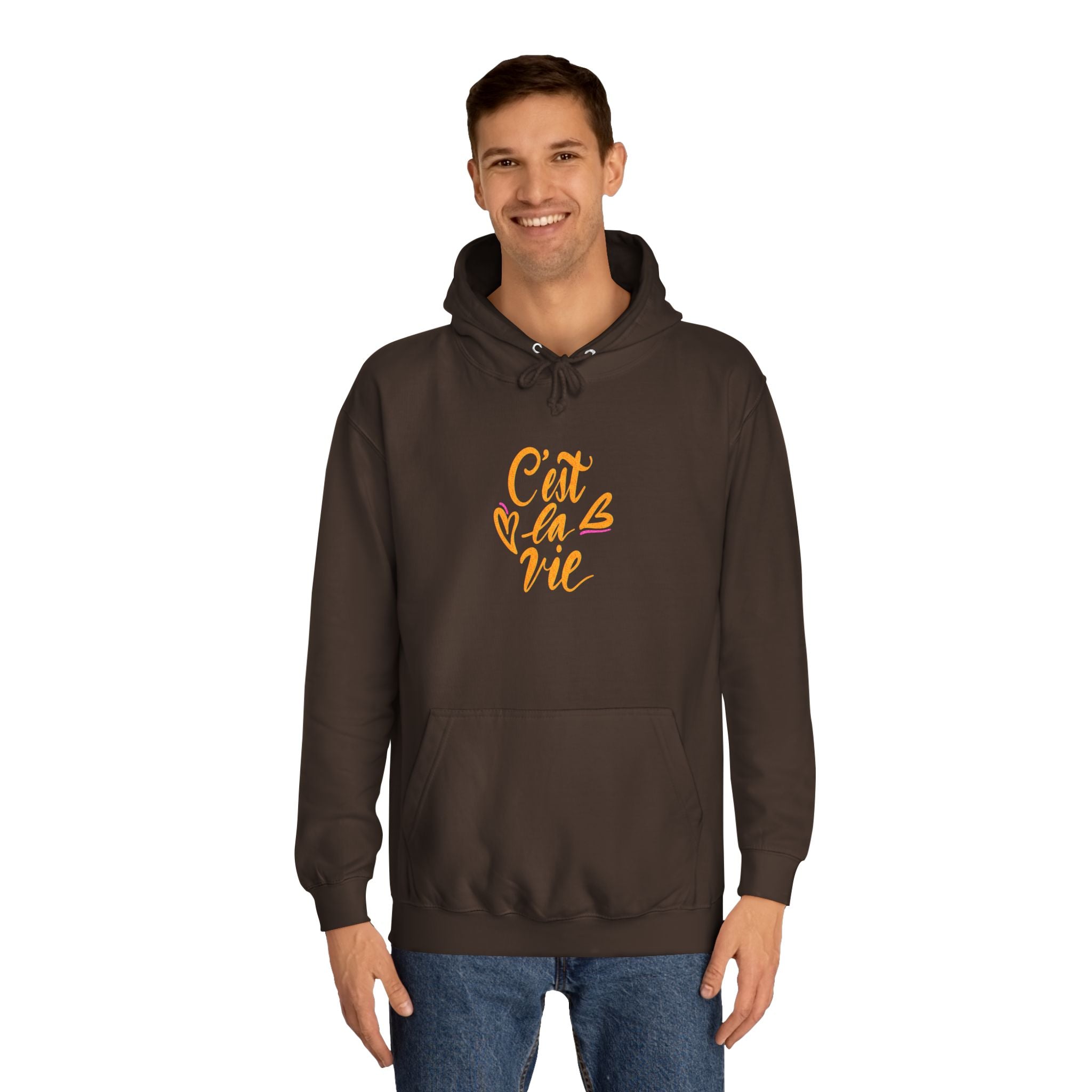 C'est la Vie Unisex College Hoodie - Cozy & Stylish Hooded Sweatshirt