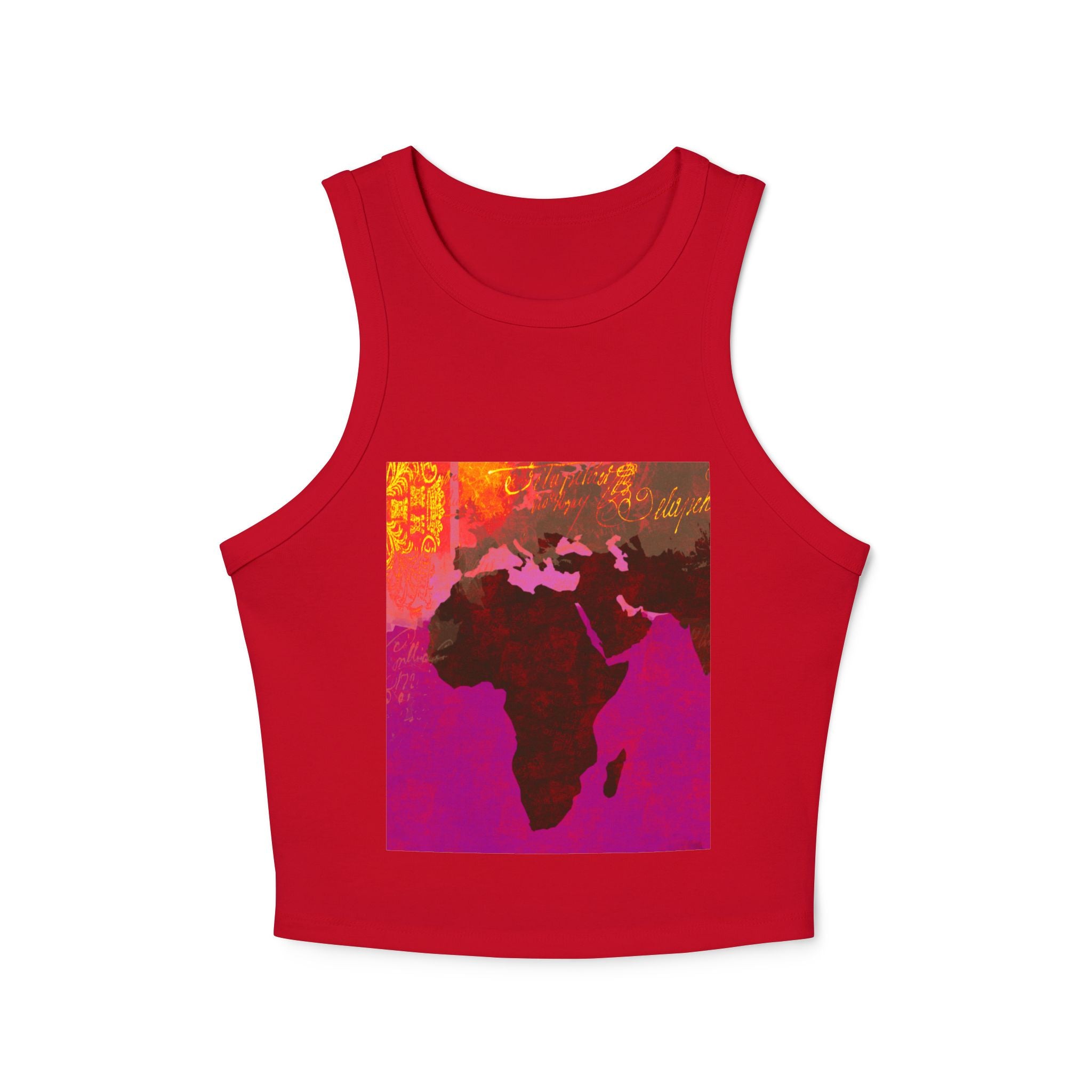 Vibrant Africa Graphic Racer Tank Top for Women - Summer Style