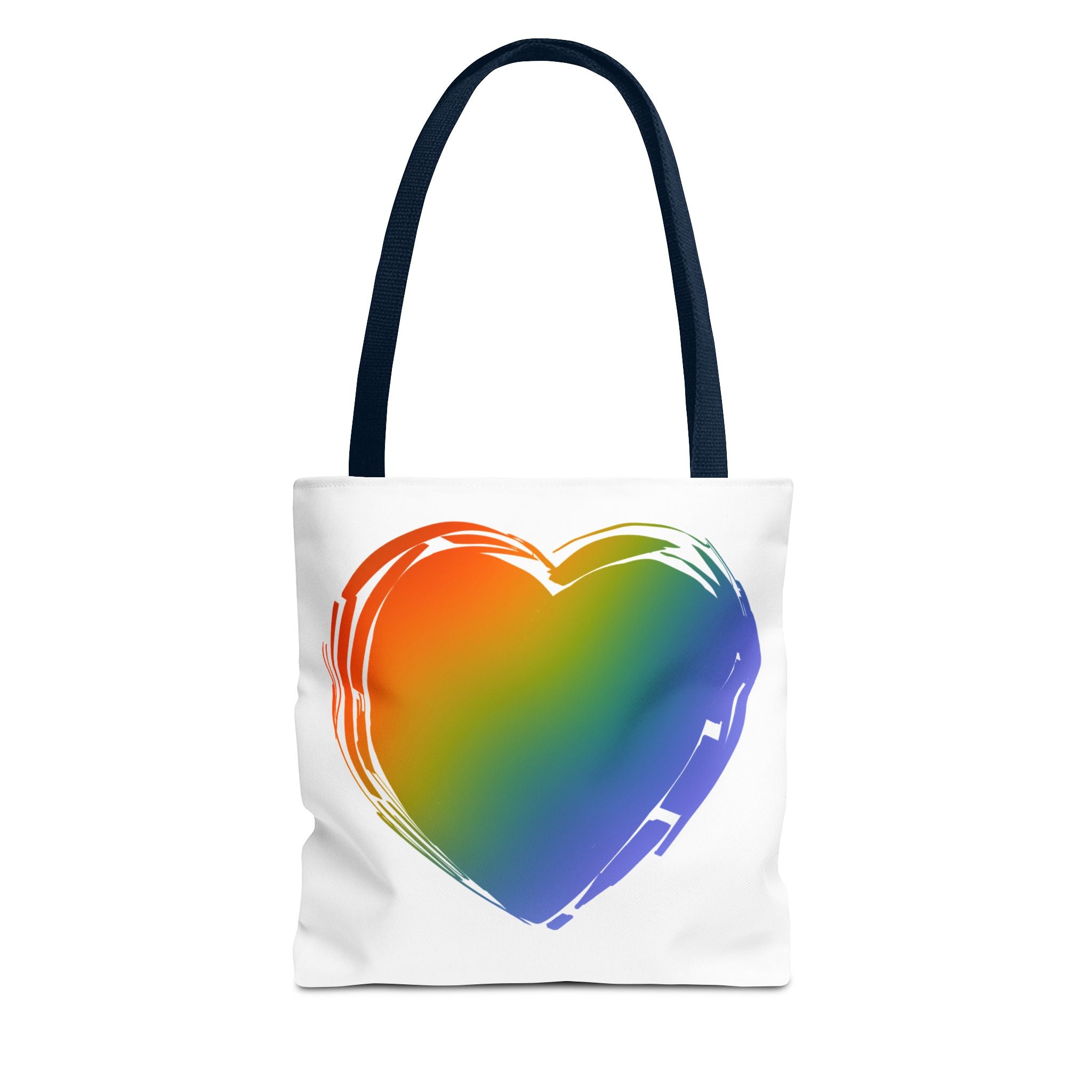 Rainbow Heart Tote Bag | Colorful Love Canvas Bag for Everyday Use
